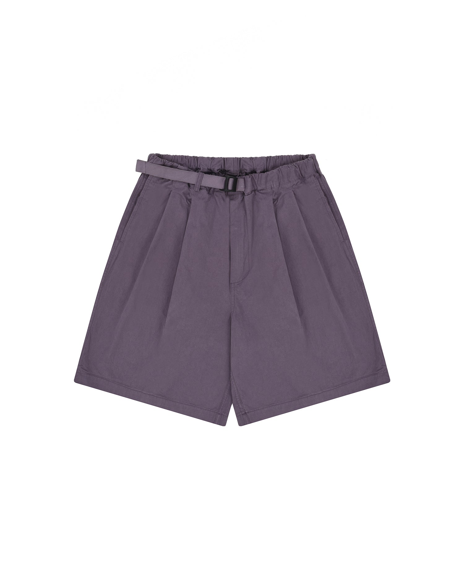 Two Tuck Wide Half Pants - Purple
