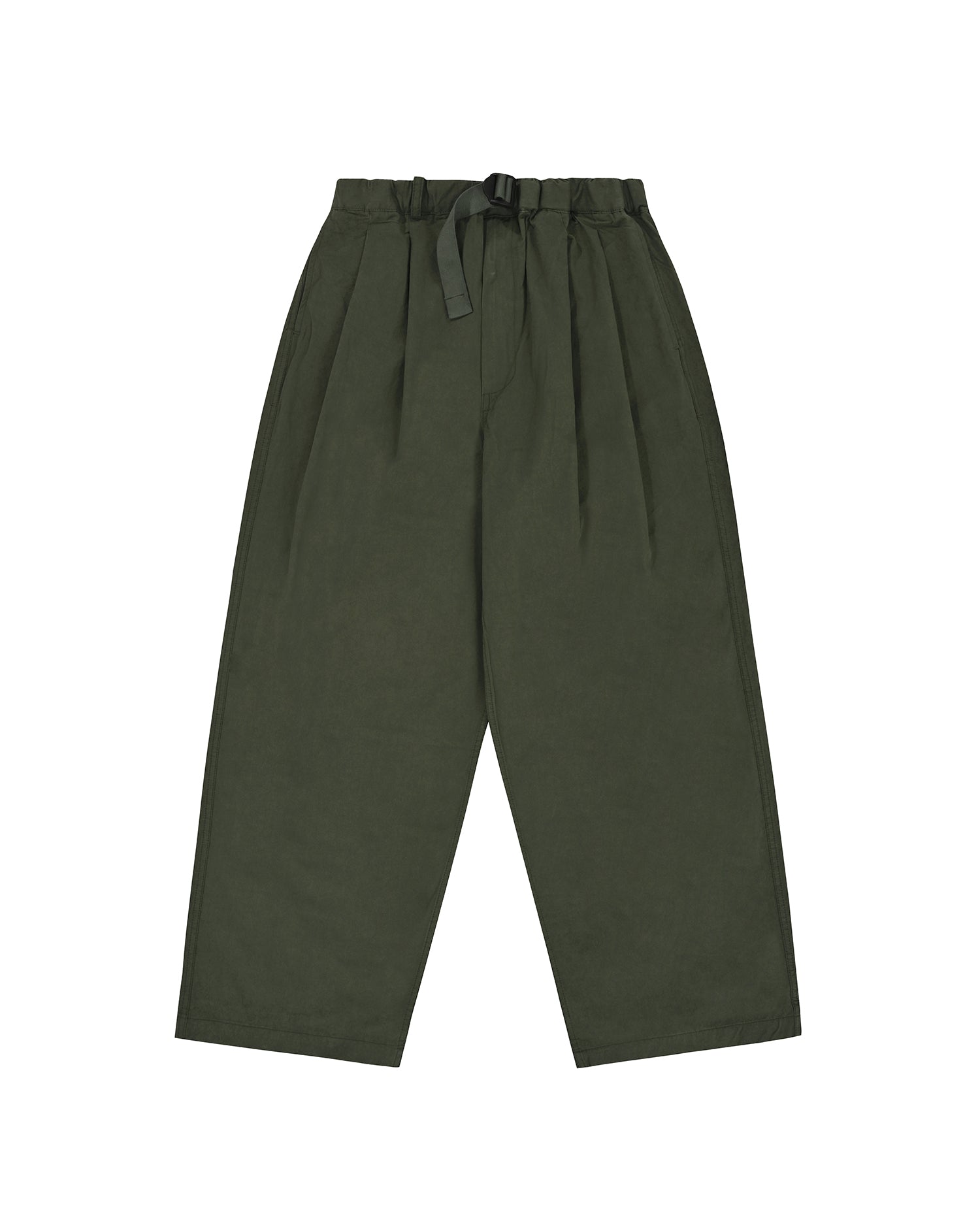 Two Tuck Wide Pants - Khaki Green