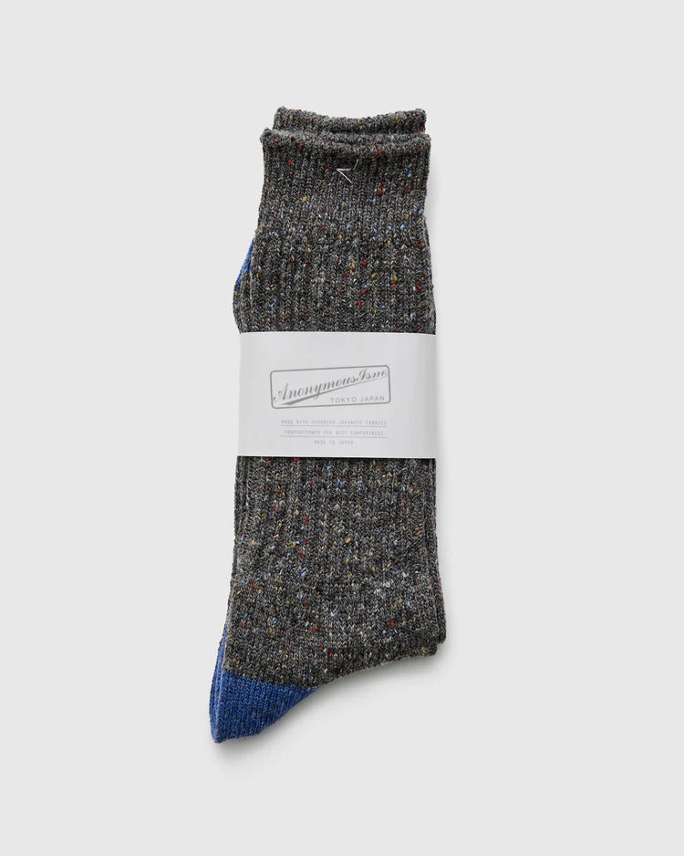 Tweed Nep Crew - Charcoal