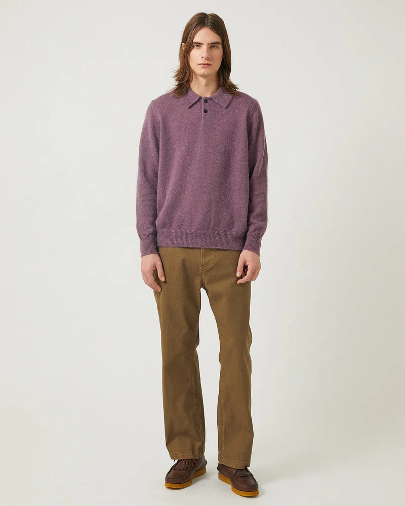 Brushed Alpaca Polo - Plum