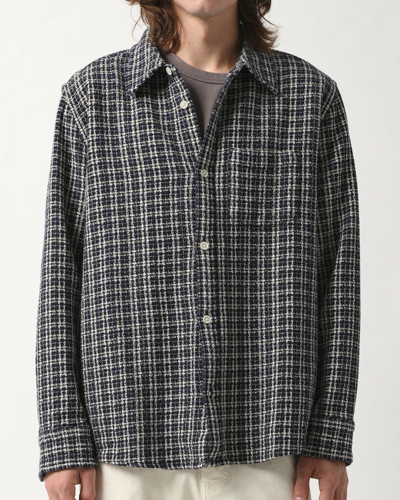Reverse Tweed Snow Check - Blue