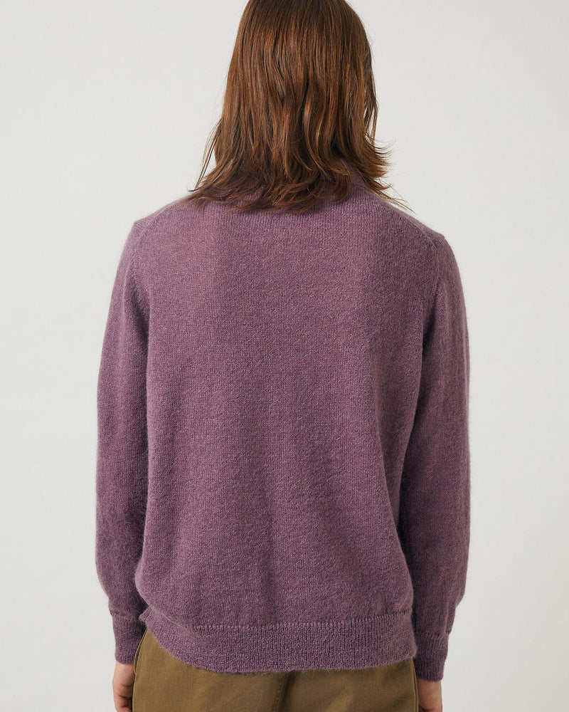 Brushed Alpaca Polo - Plum