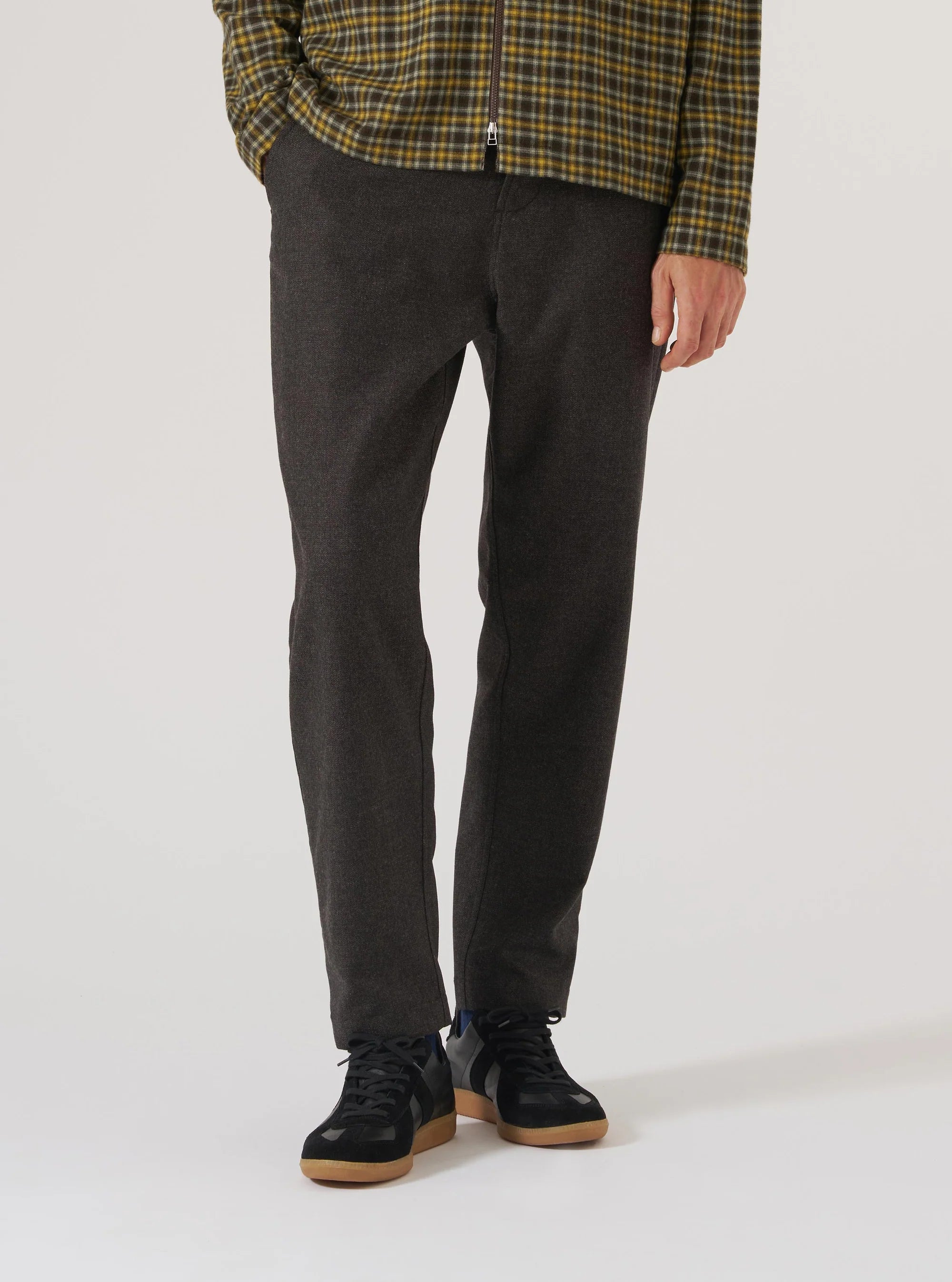 Upcycled Italian Tweed Military Chino - Brown