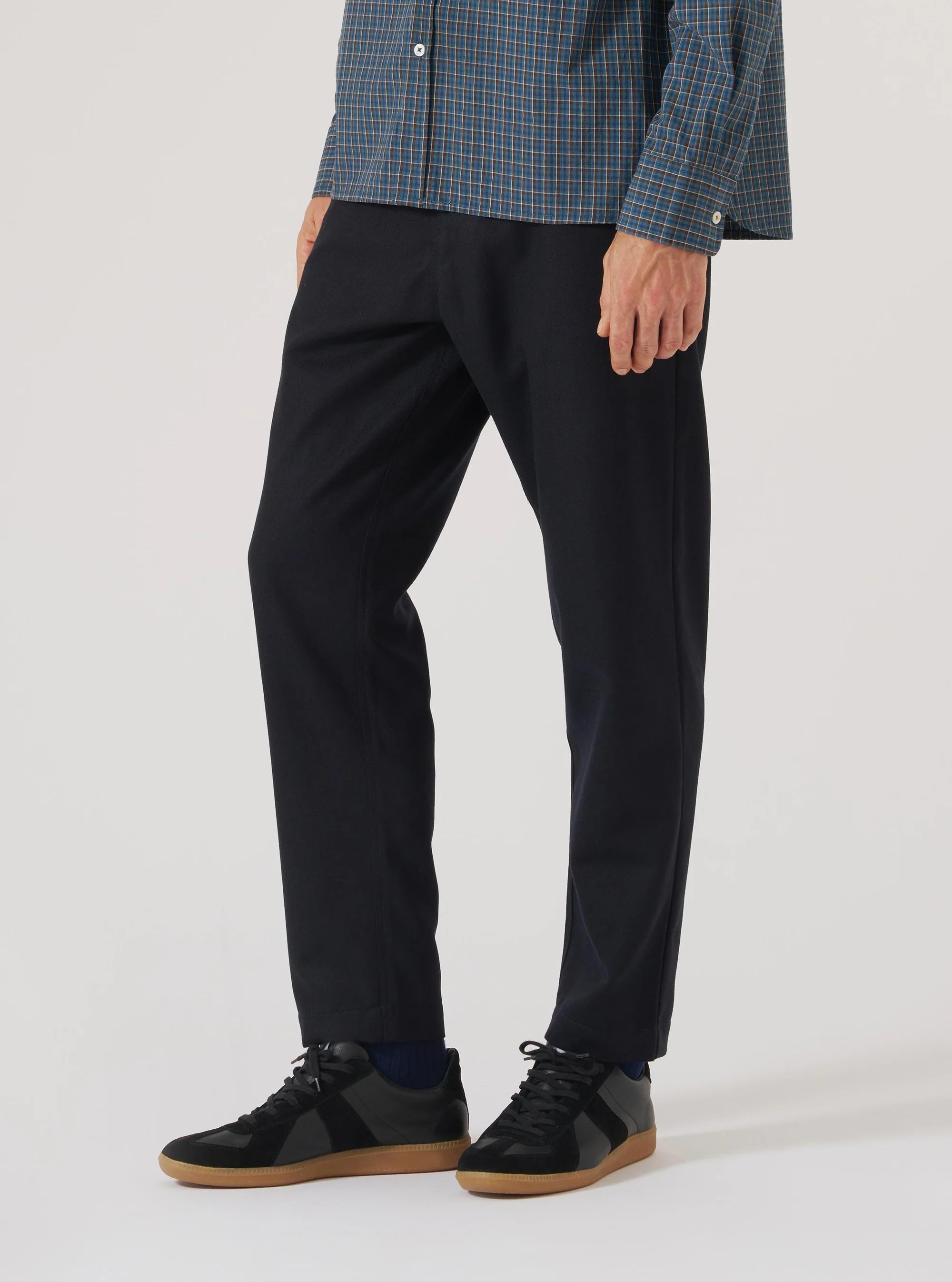 Upcycled Italian Tweed Military Chino - Dark Navy