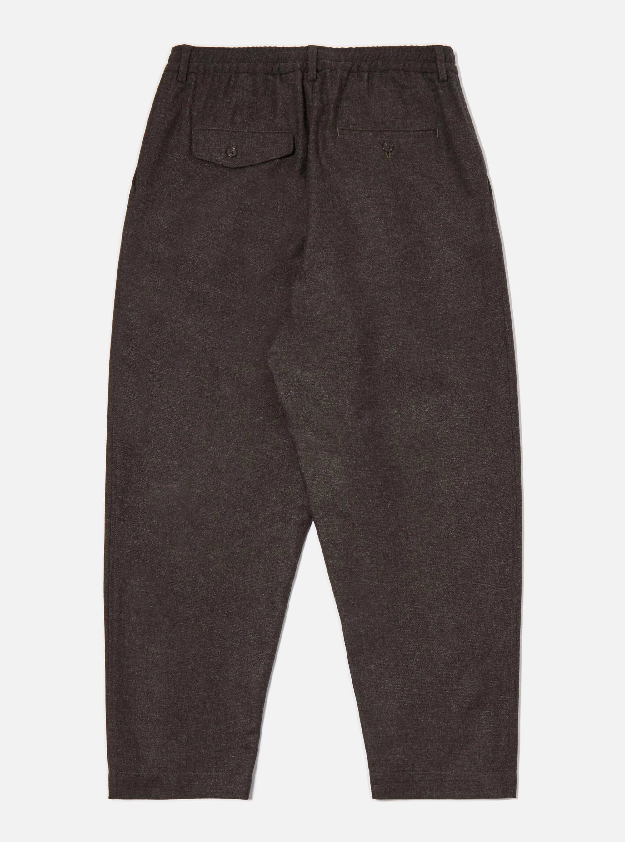 Upcycled Italian Tweed Pleated Track Pant - Brown