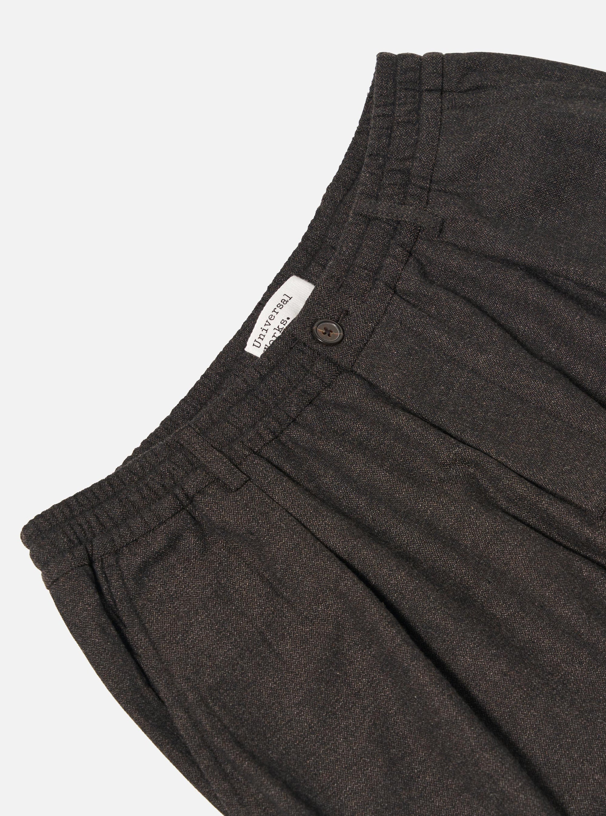 Upcycled Italian Tweed Pleated Track Pant - Brown