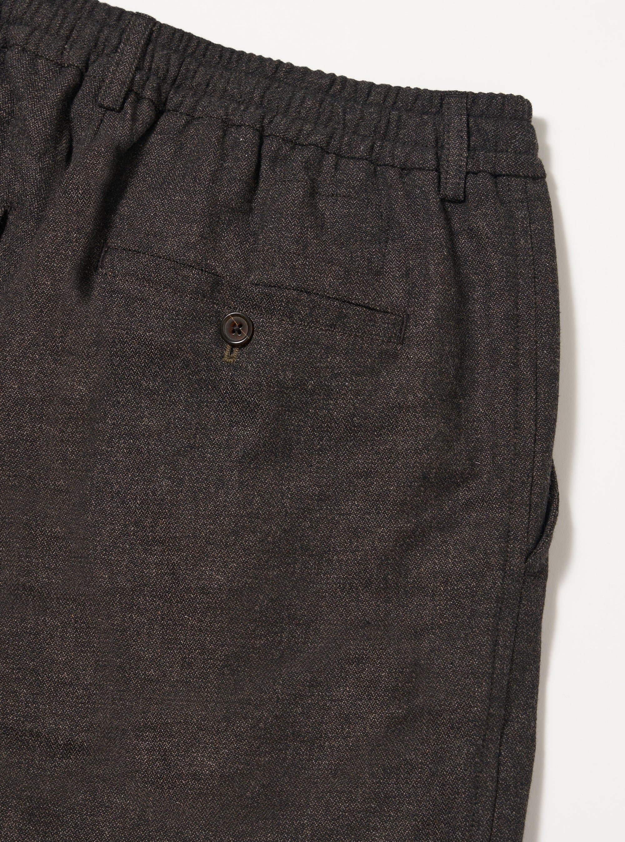 Upcycled Italian Tweed Pleated Track Pant - Brown