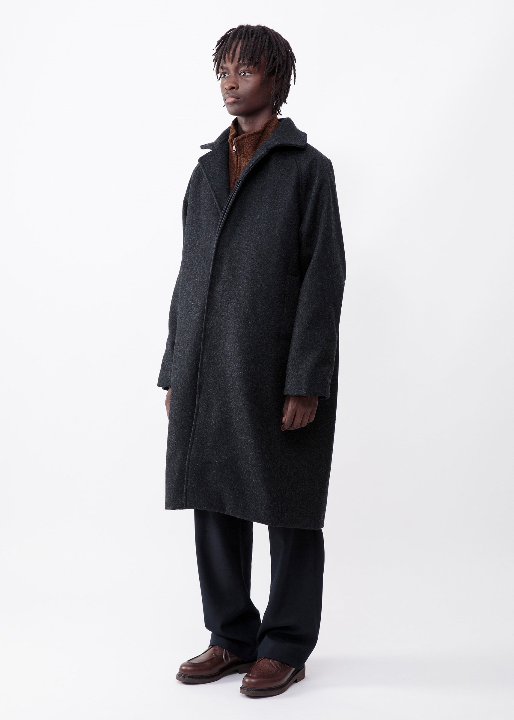 Utile - Melton Wool Coat - Charcoal