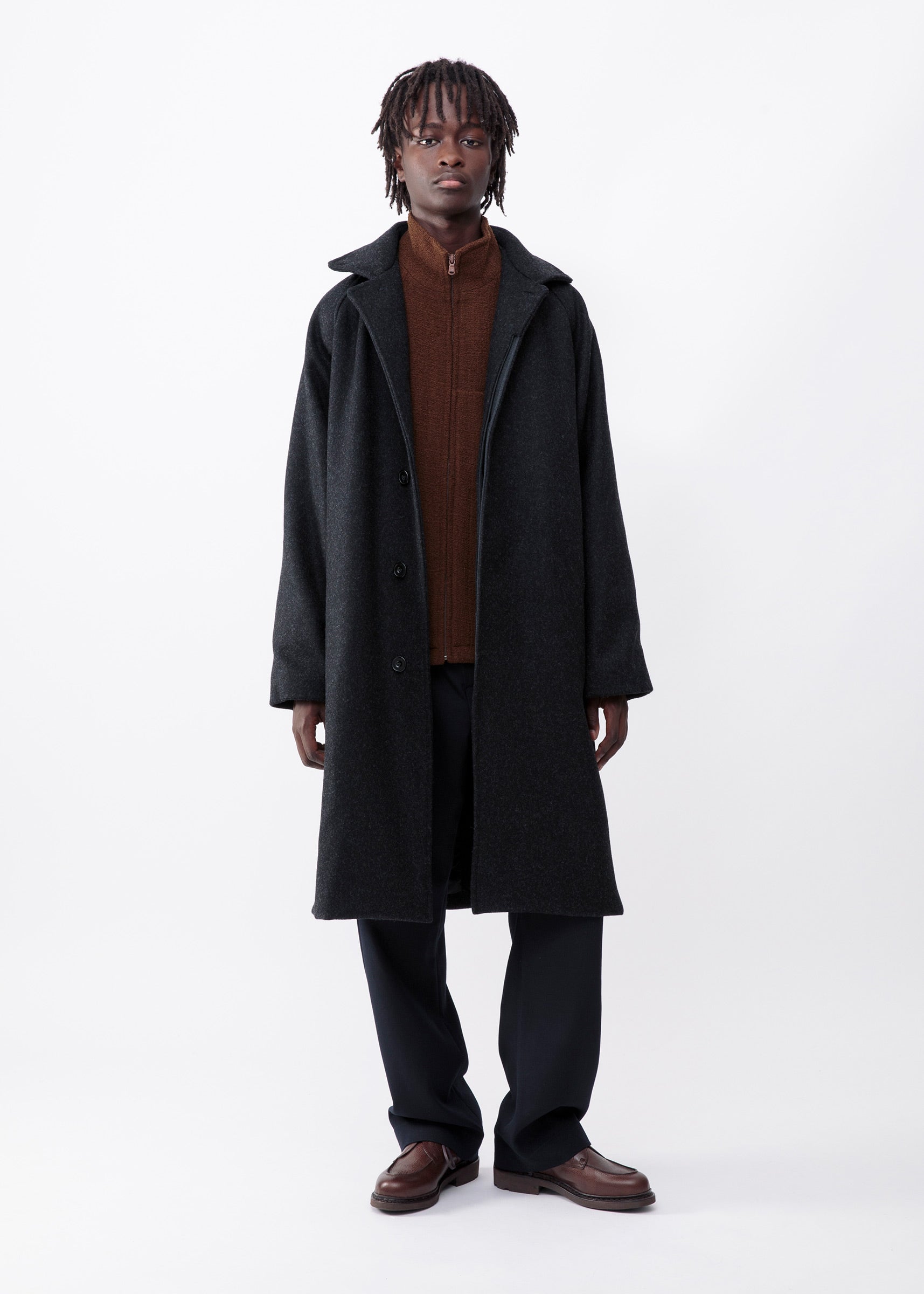Utile - Melton Wool Coat - Charcoal