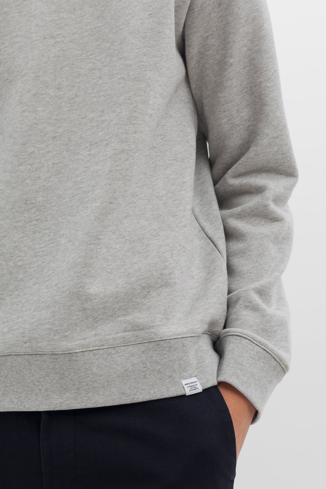 Vagn Slim Organic Sweatshirt  - Light Grey Melange