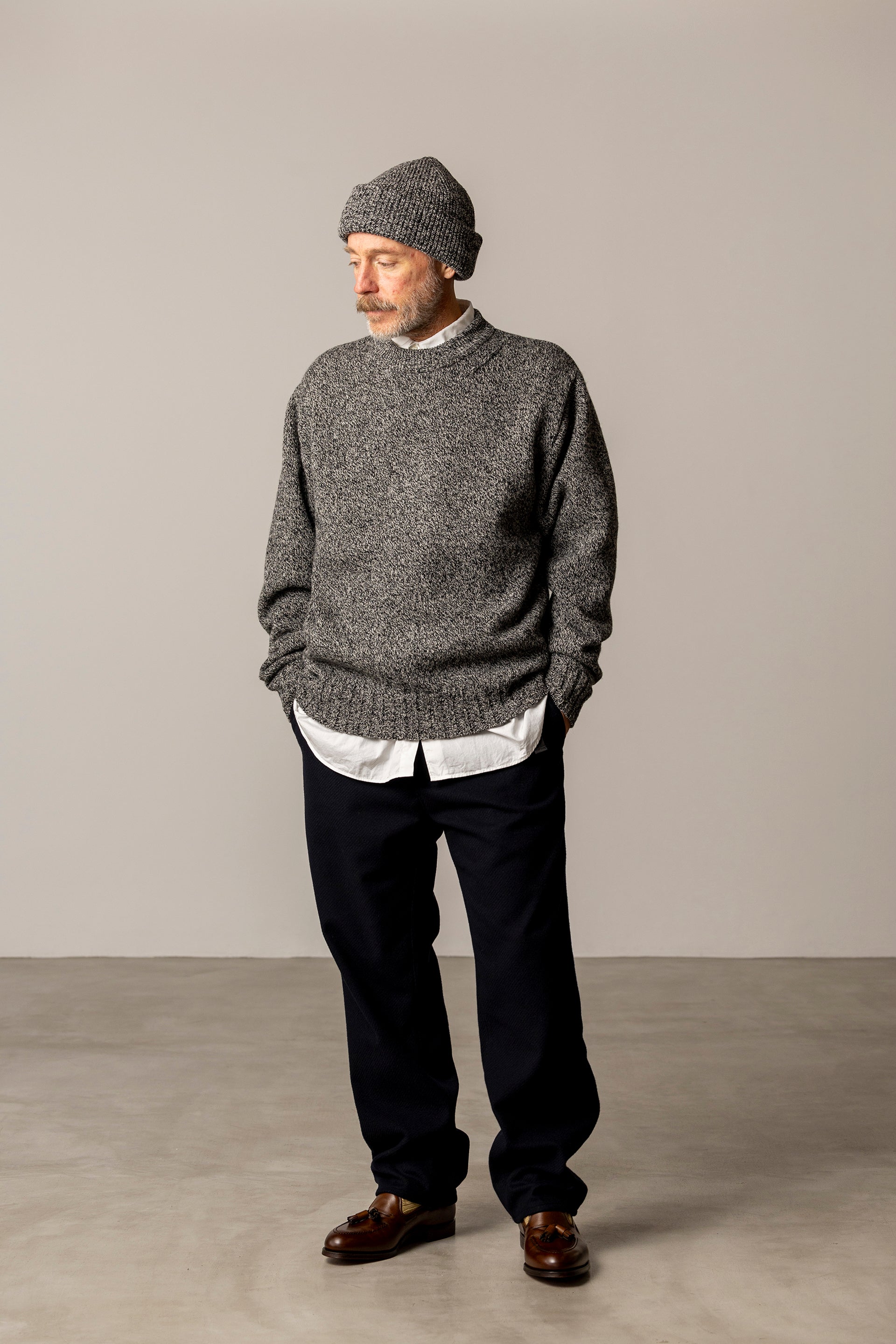 Knit Cap - Mix Black