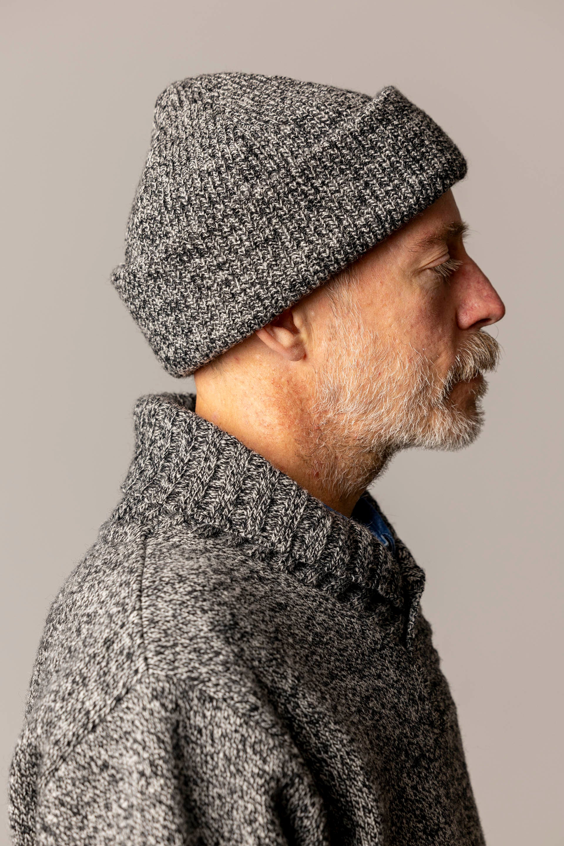 Knit Cap - Mix Black