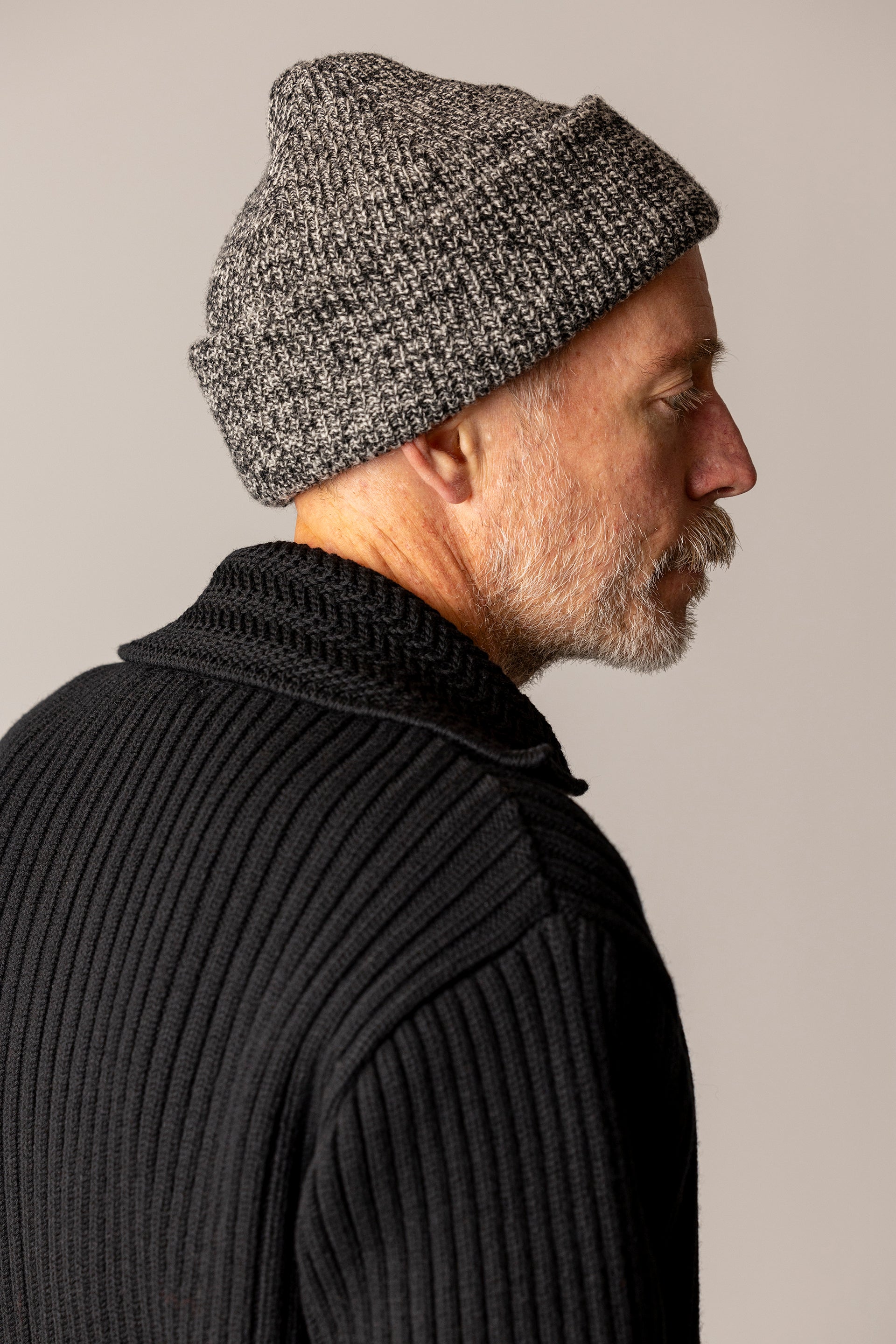 Knit Cap - Mix Black