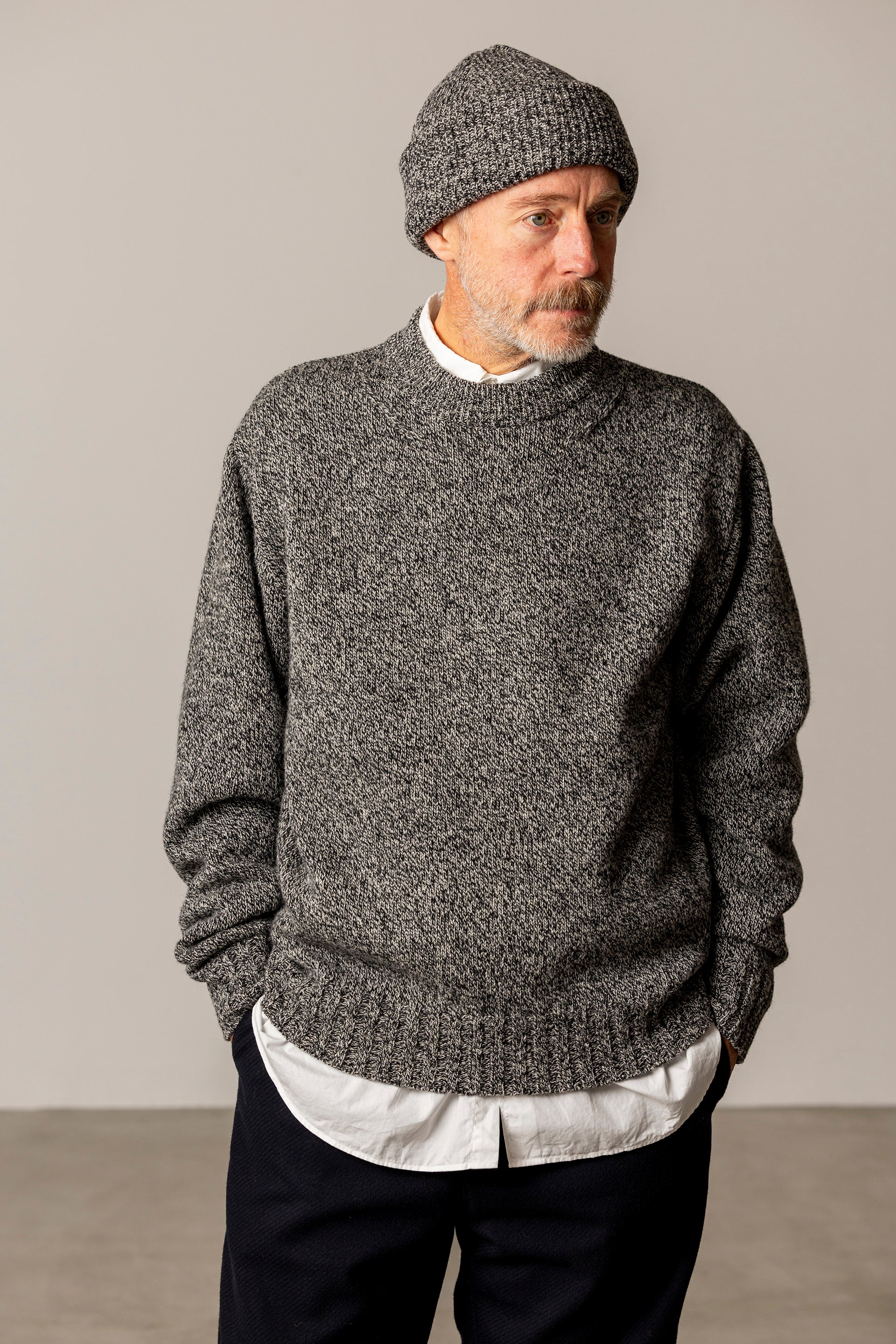 C/N Knit Sweater - Mix Black
