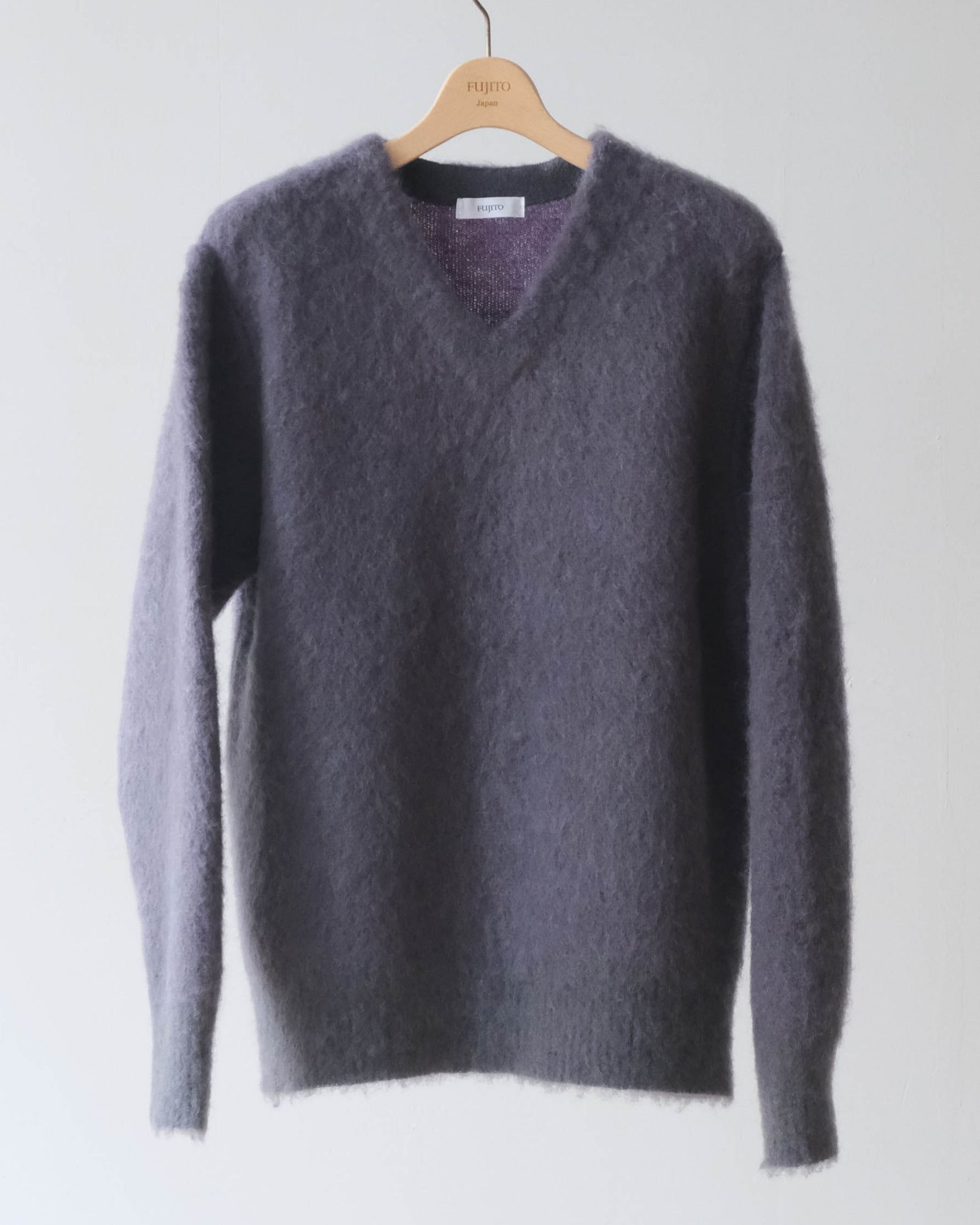 V Neck Sweater - Purple Gray