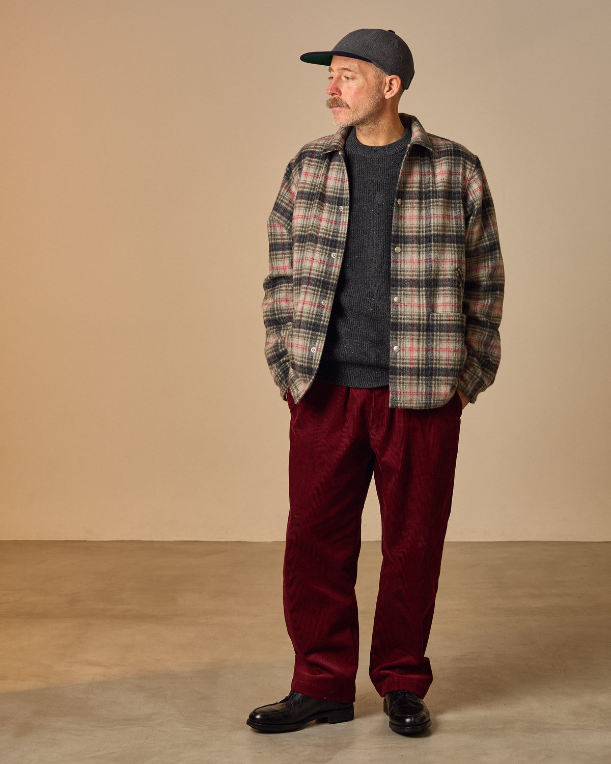 Wide Slacks - Burgundy
