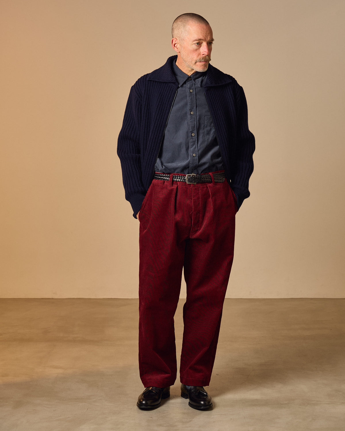Wide Slacks - Burgundy