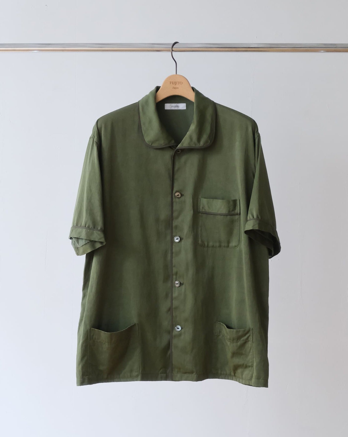 Short Sleeve Pajama Shirt - Olive Green