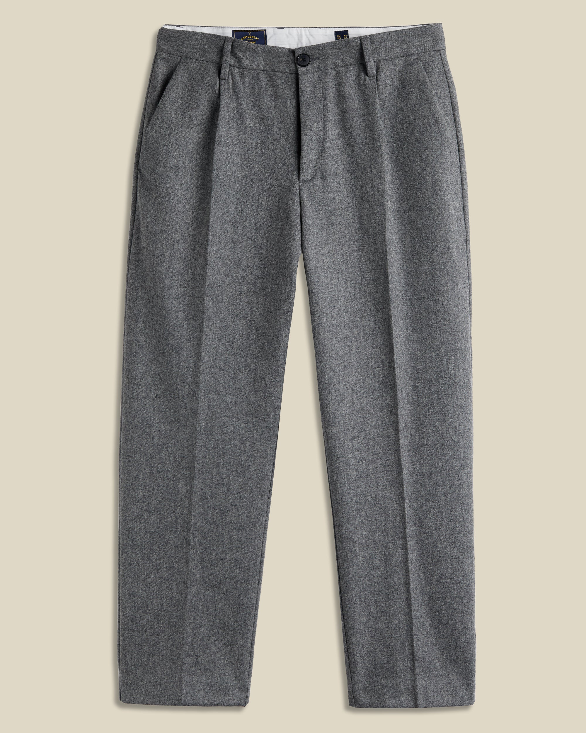 Single Pleated Wool Trousers - Grey