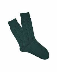 Wool Cashmere Links Crew - Green