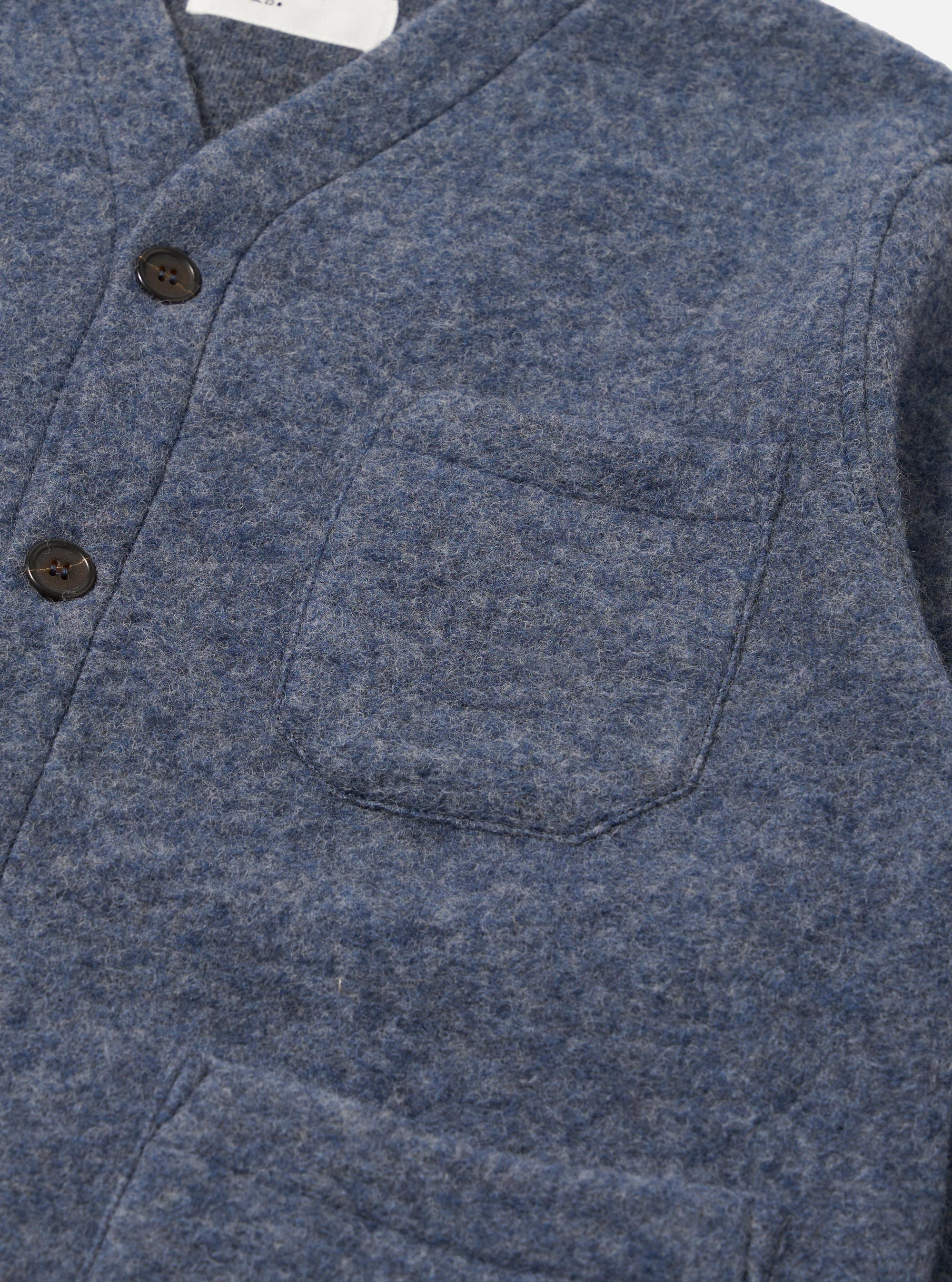 Wool Fleece Cardigan - Slate Blue