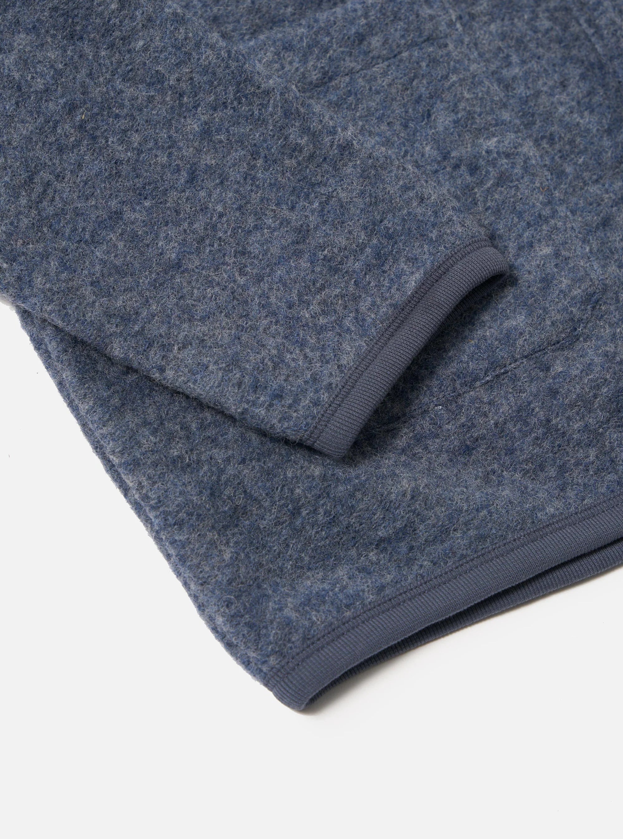 Wool Fleece Cardigan - Slate Blue