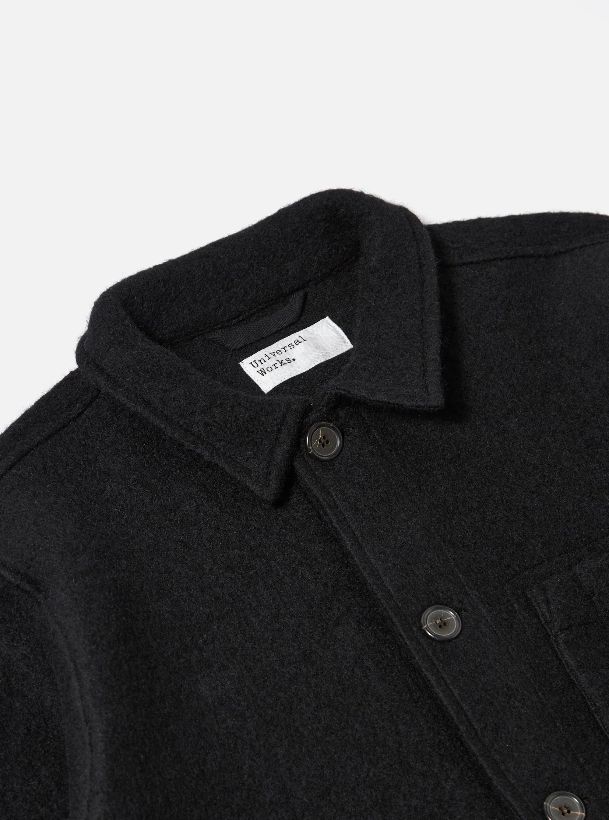 Wool Fleece Field Jacket - Black