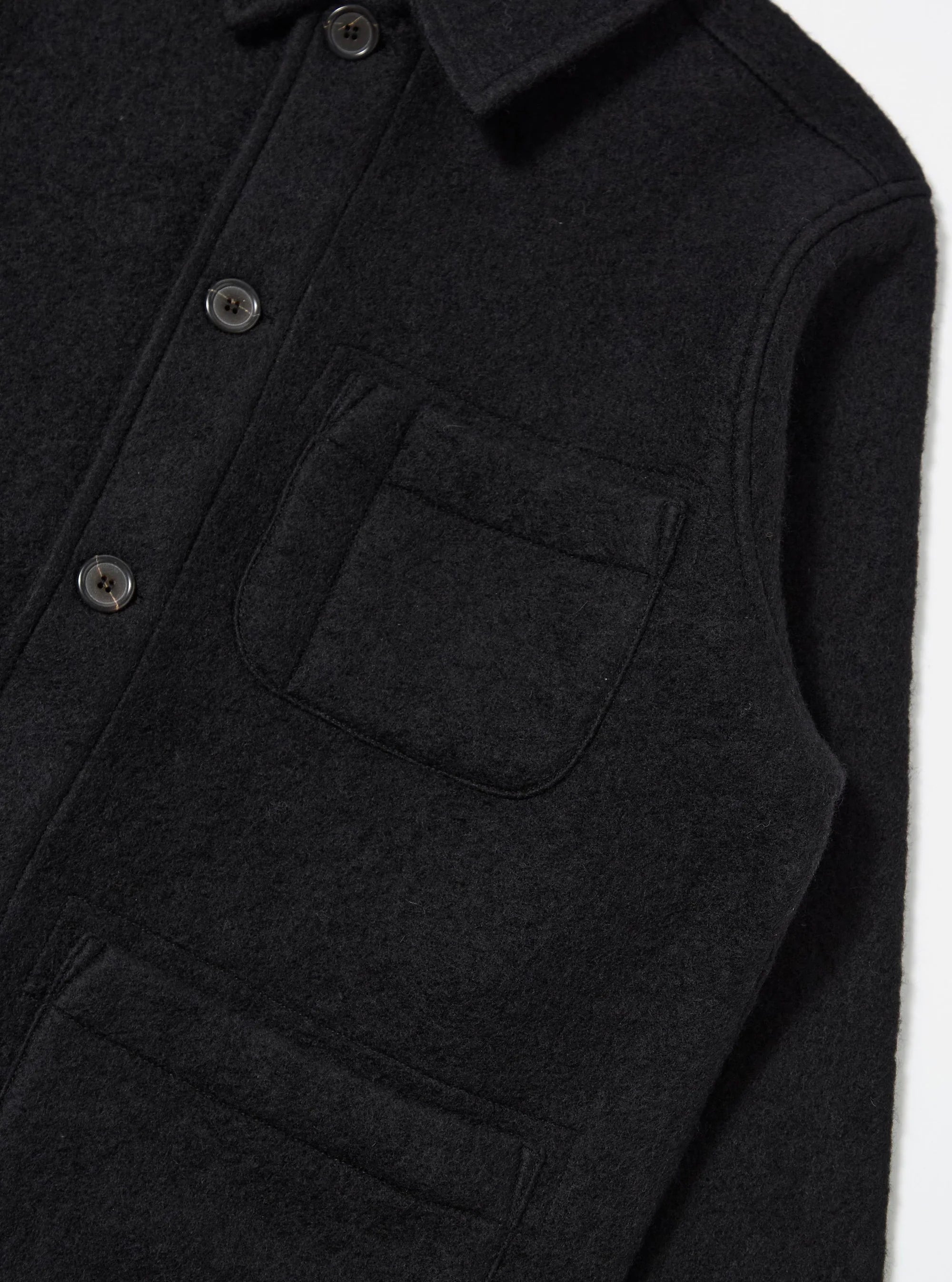 Wool Fleece Field Jacket - Black