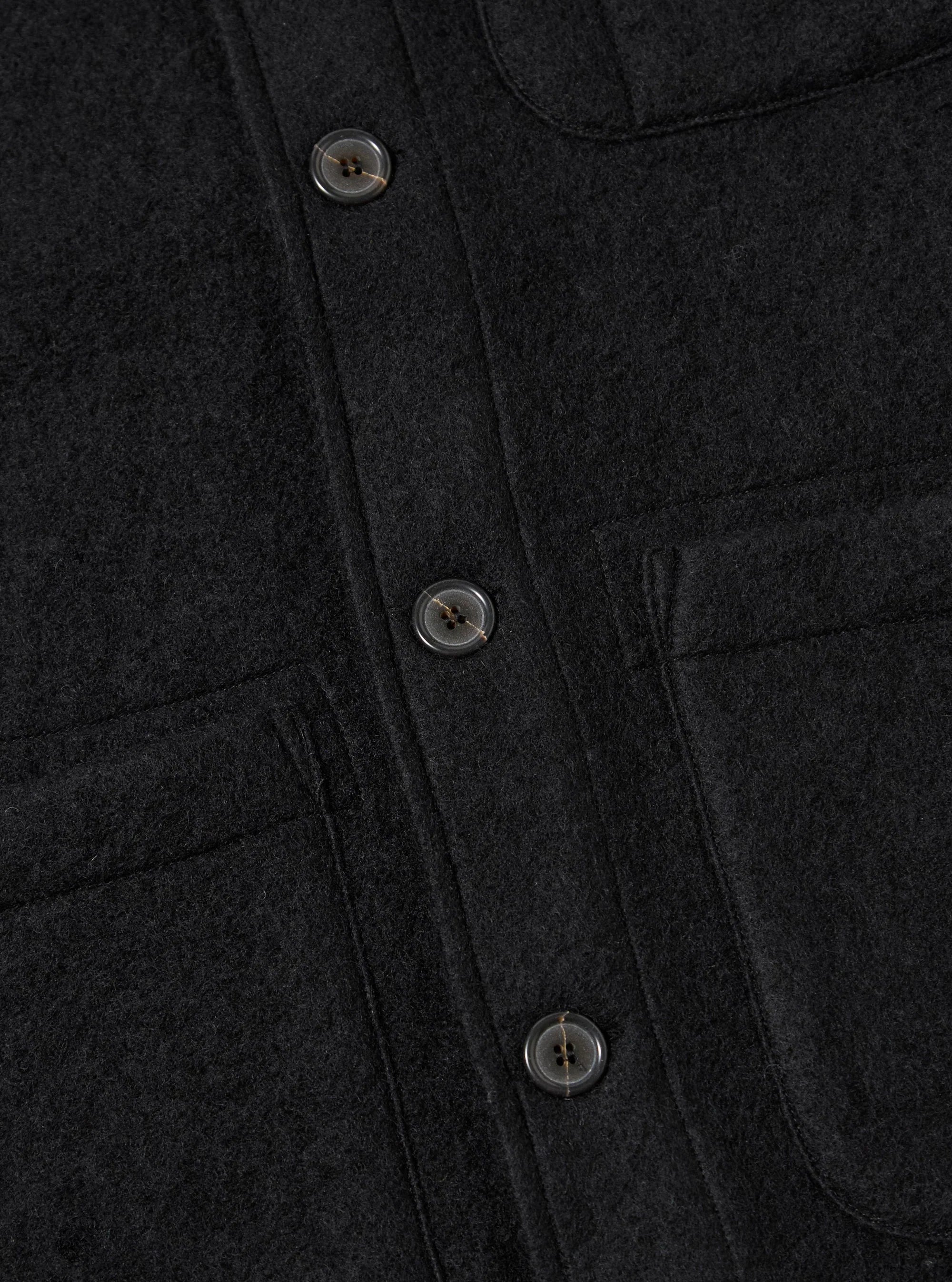 Wool Fleece Field Jacket - Black