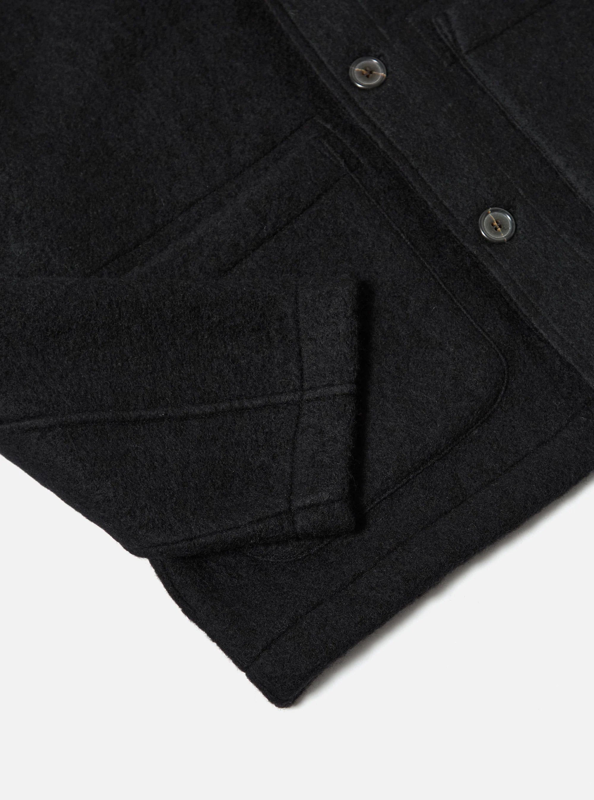 Wool Fleece Field Jacket - Black