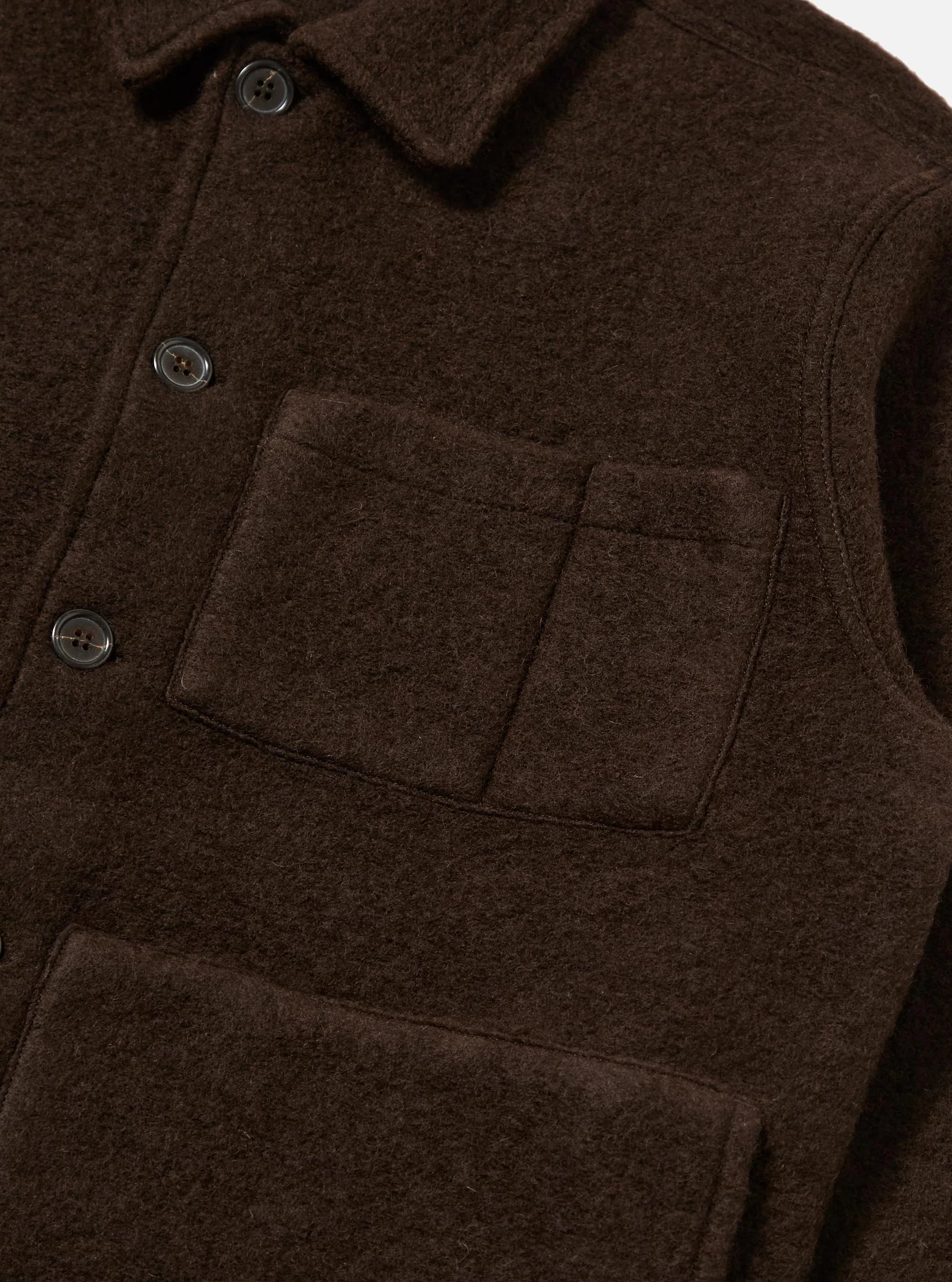Wool Fleece Uniform Jacket - Brown
