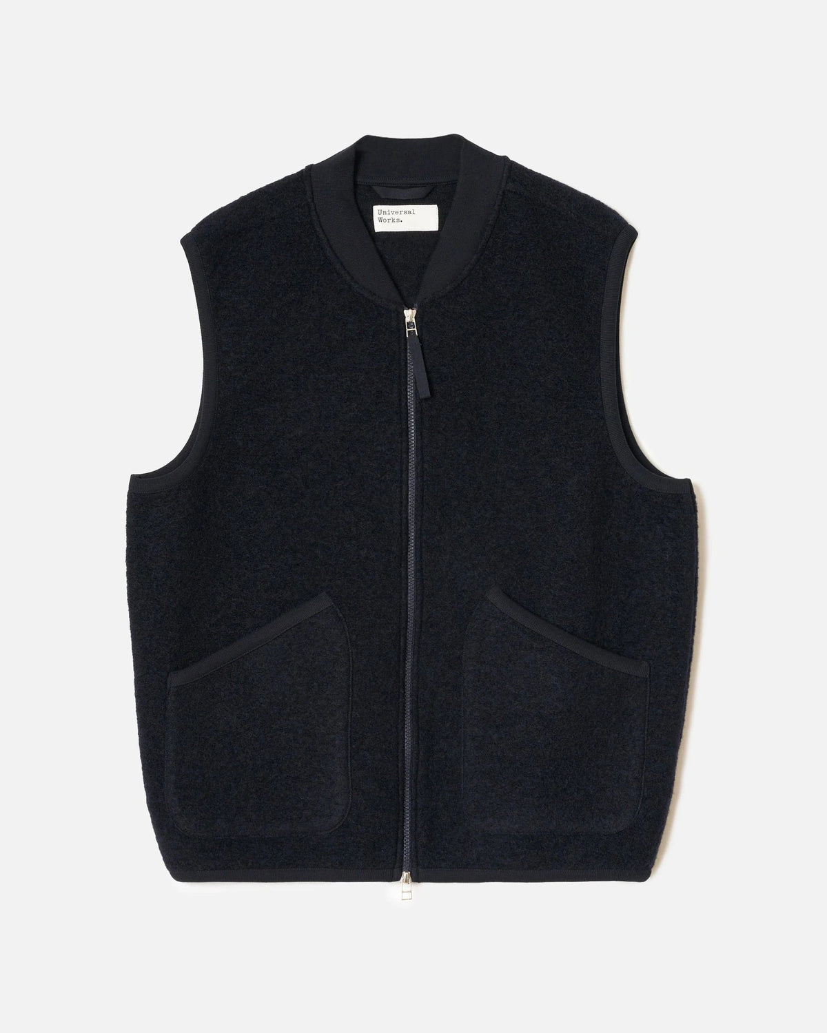Wool Fleece Zip Waistcoat - Navy