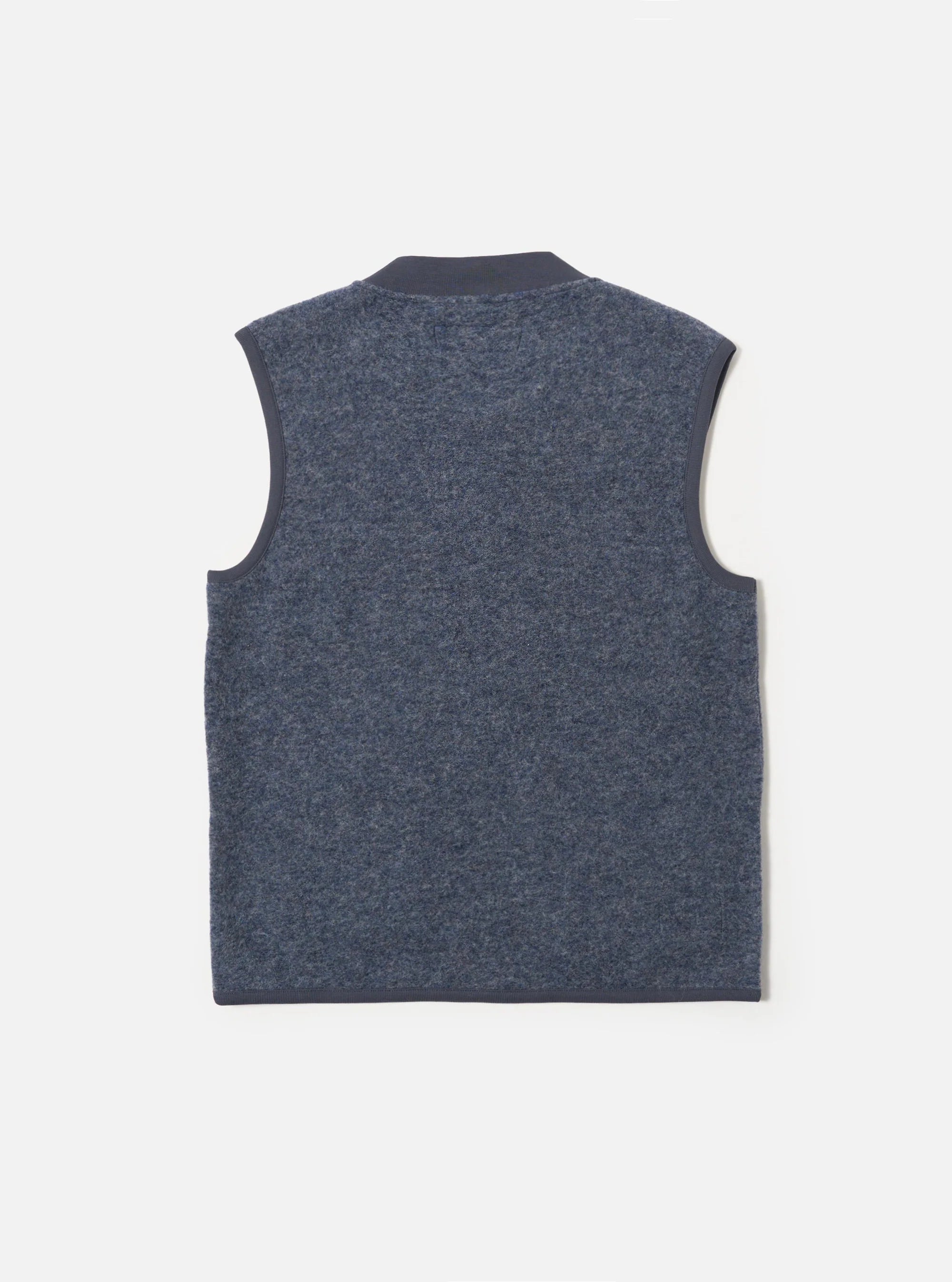 Wool Fleece Zip Waistcoat - Slate Blue