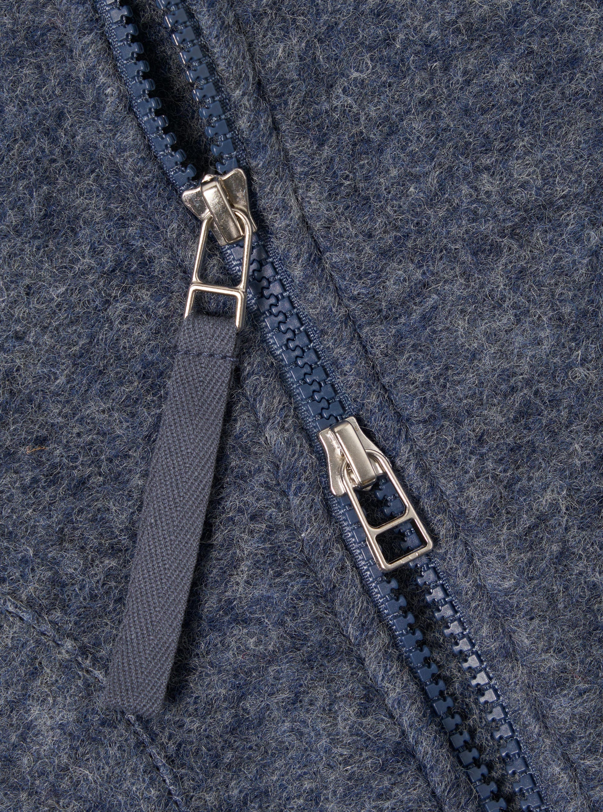 Wool Fleece Zip Waistcoat - Slate Blue