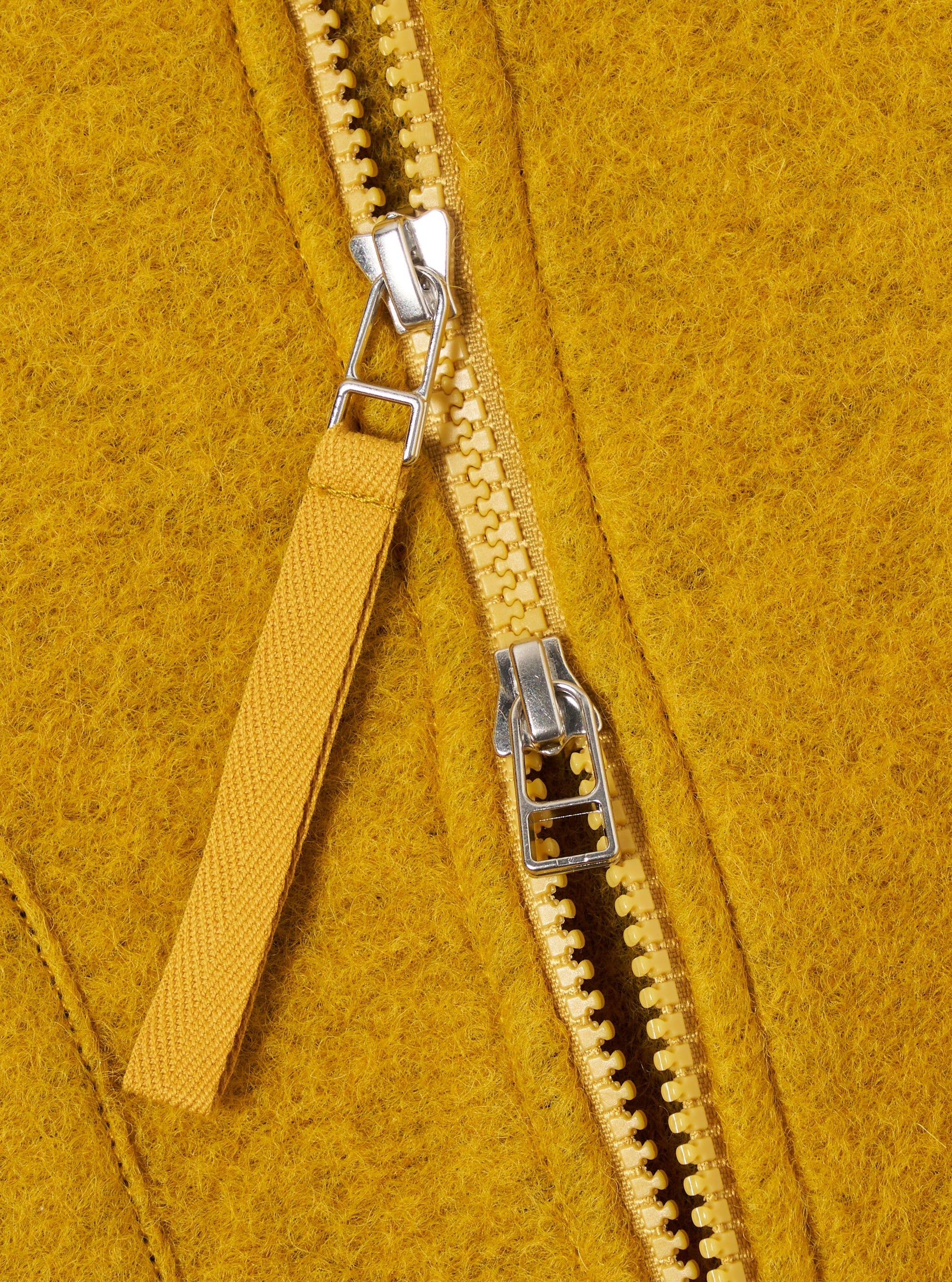 Wool Fleece Zip Waistcoat - Yellow