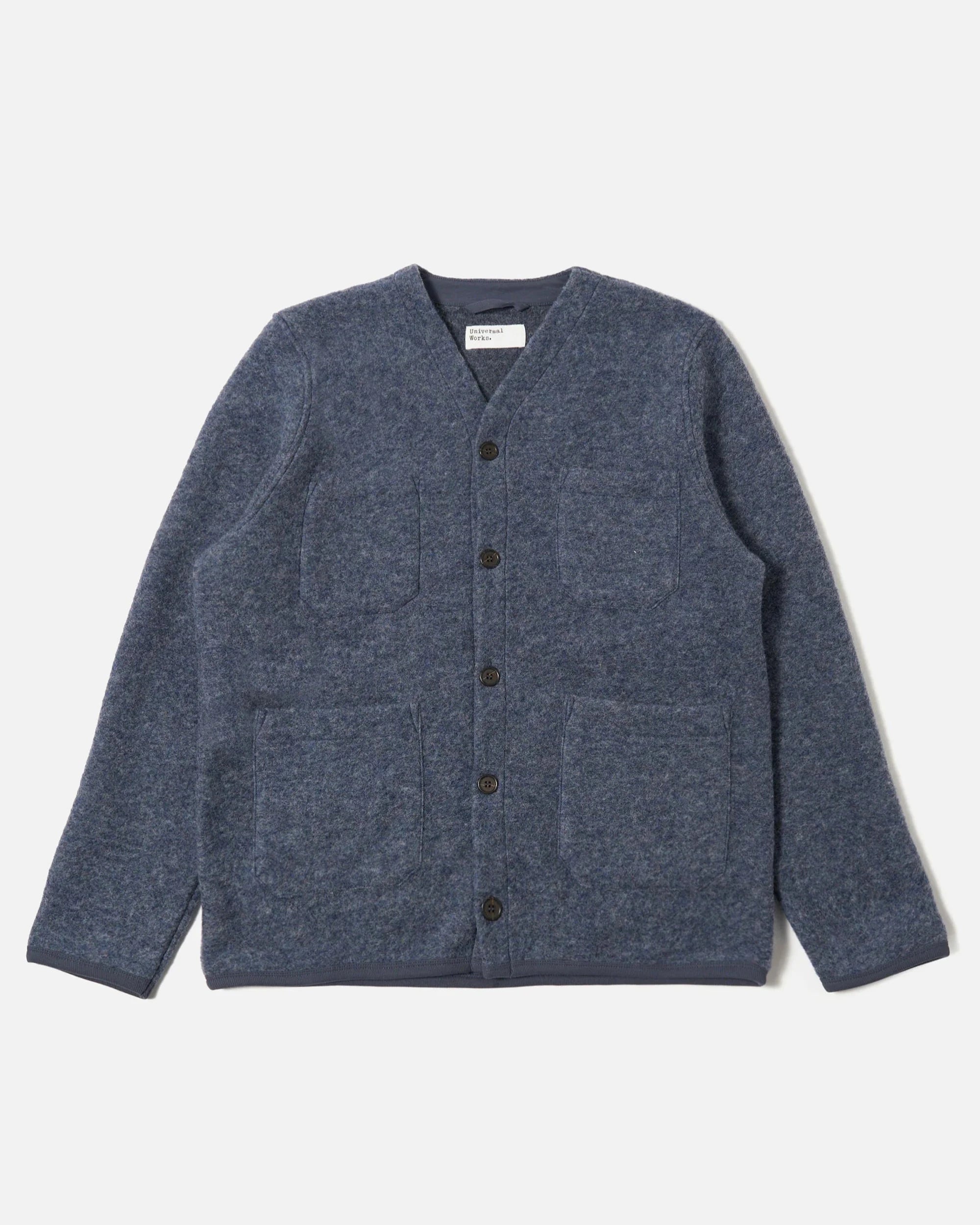 Wool Fleece Cardigan - Slate Blue
