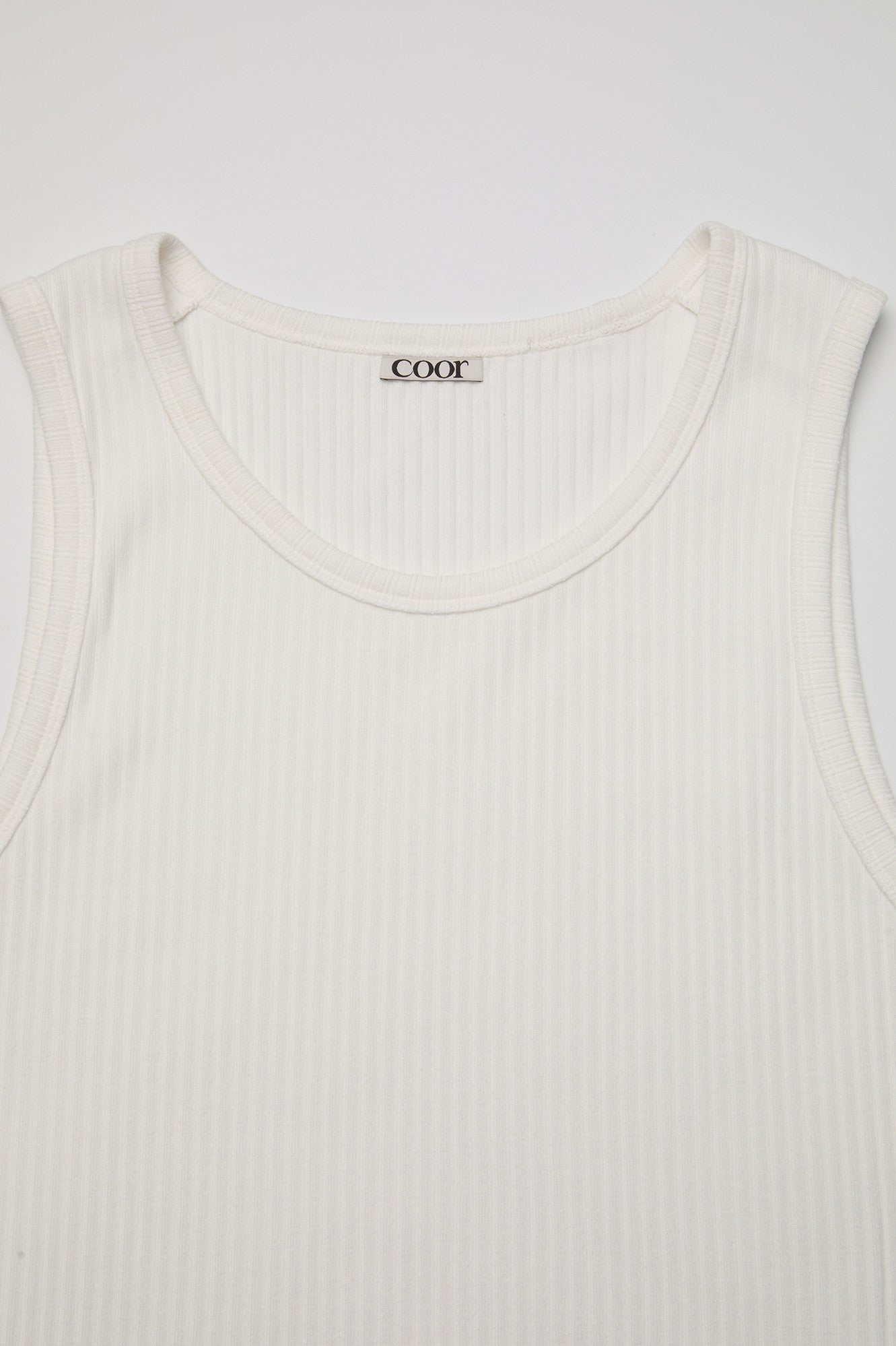 Scoop-Neck Ribbed Sleeveless - White