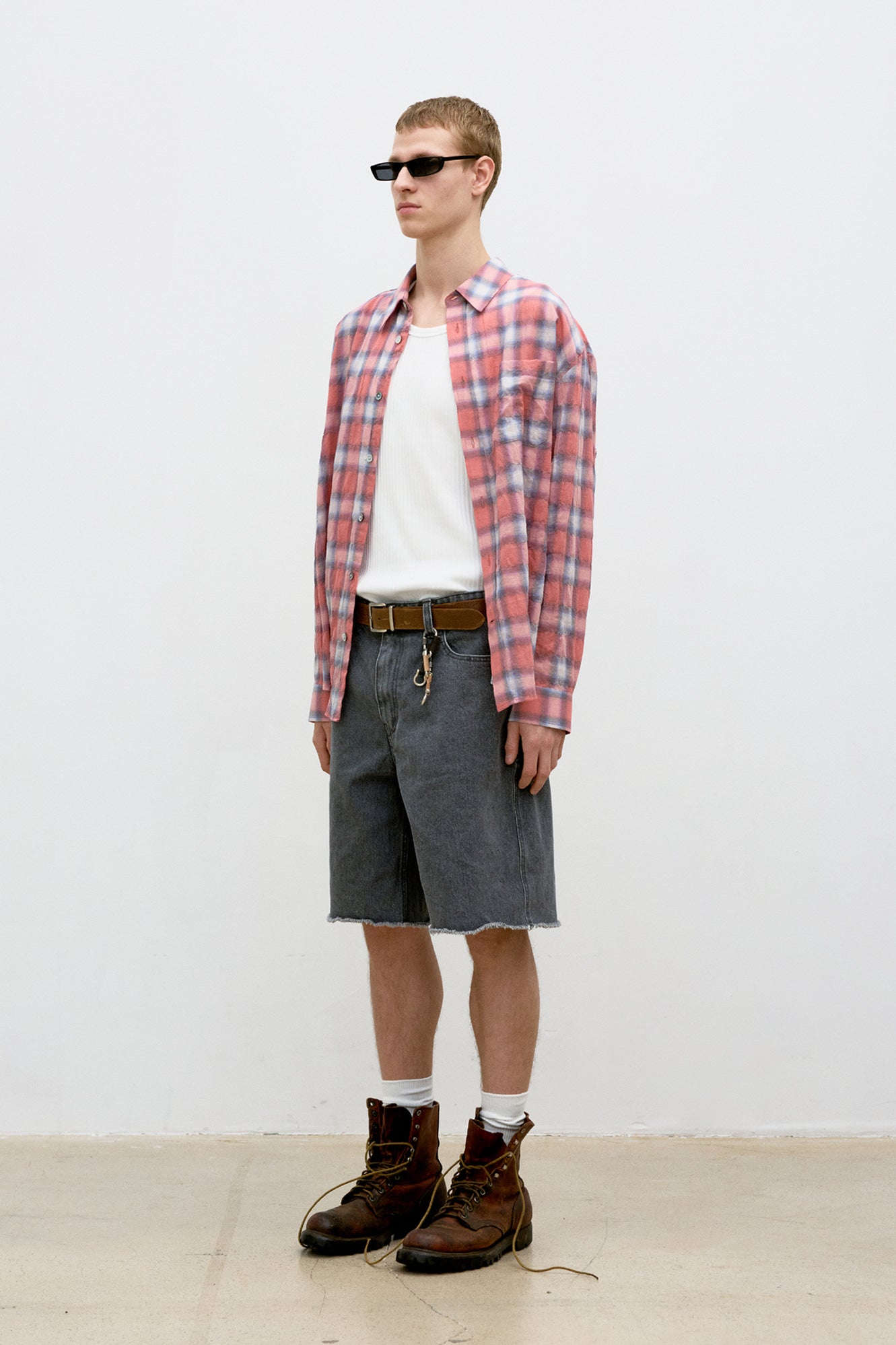 Seersucker Ombre Checkered Shirt - Pink Check