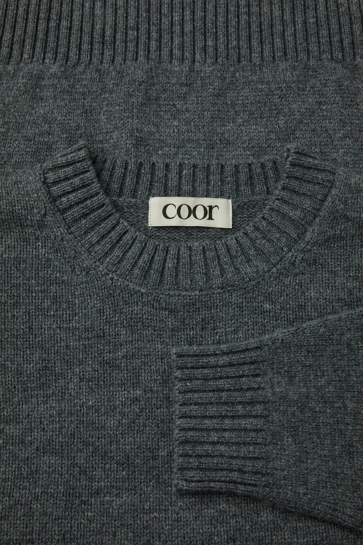 Wool Cropped Crewneck Sweater - Melange Grey