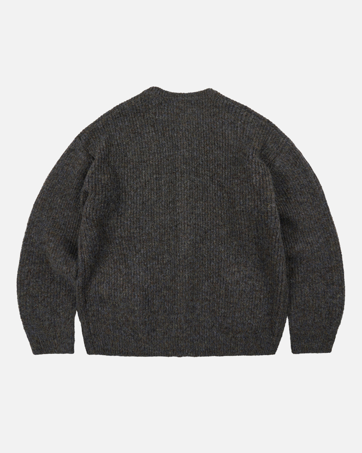 Brushed Wool Round Cardigan - Brown