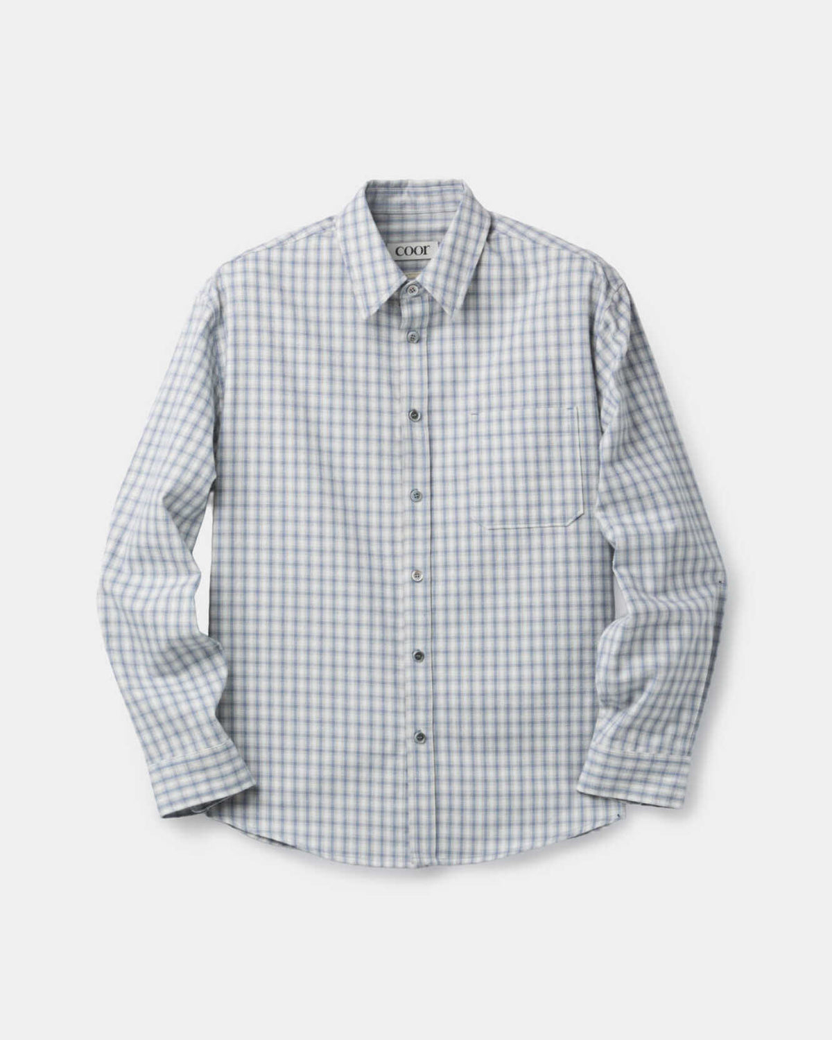 Cotton Blue Tartan Check Shirt - Light Blue