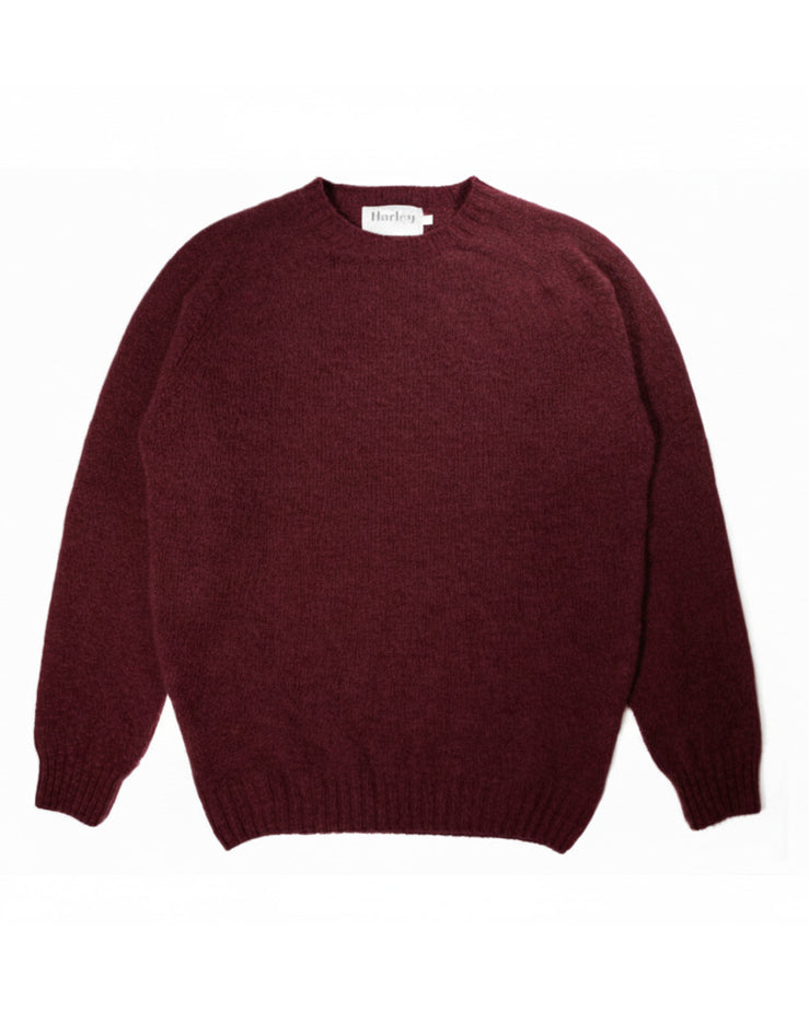 Crew Neck Sweater Shaggy - Claret