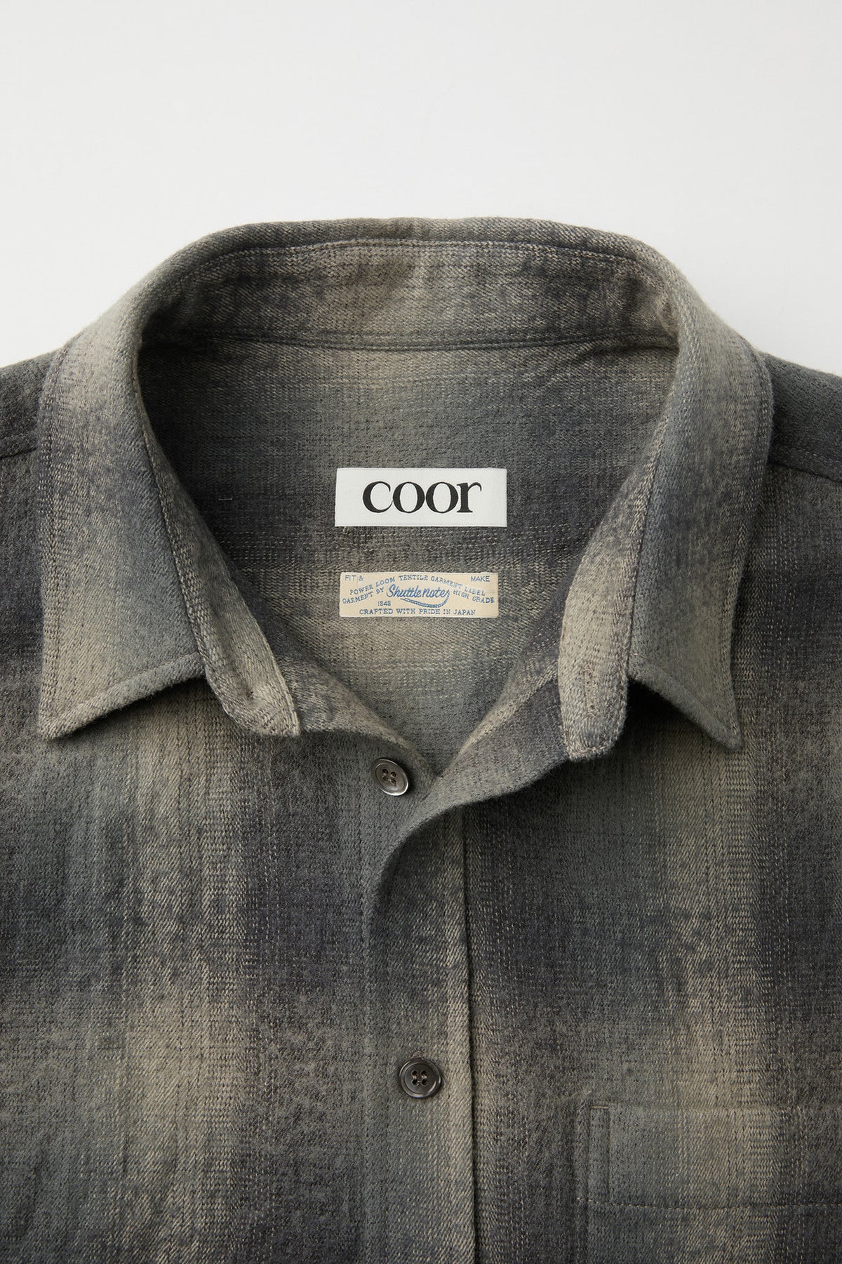 Ombre Flannel One Pocket Checkered Shirt - Blue Grey