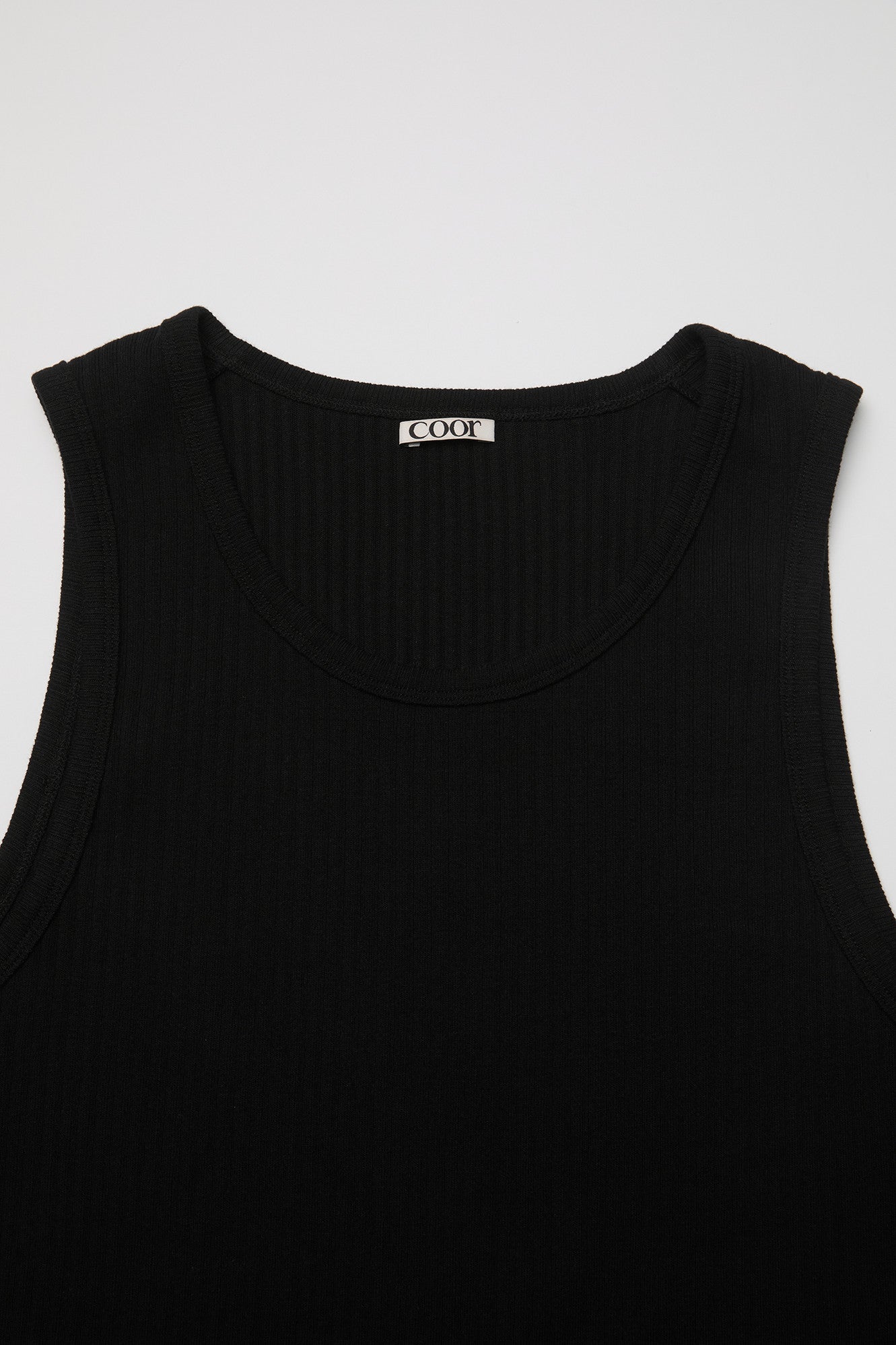 Scoop-Neck Ribbed Sleeveless - Black