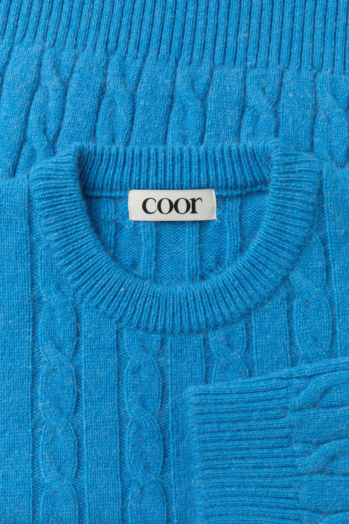 Alpaca Blend Cable Sweater - Blue Opal