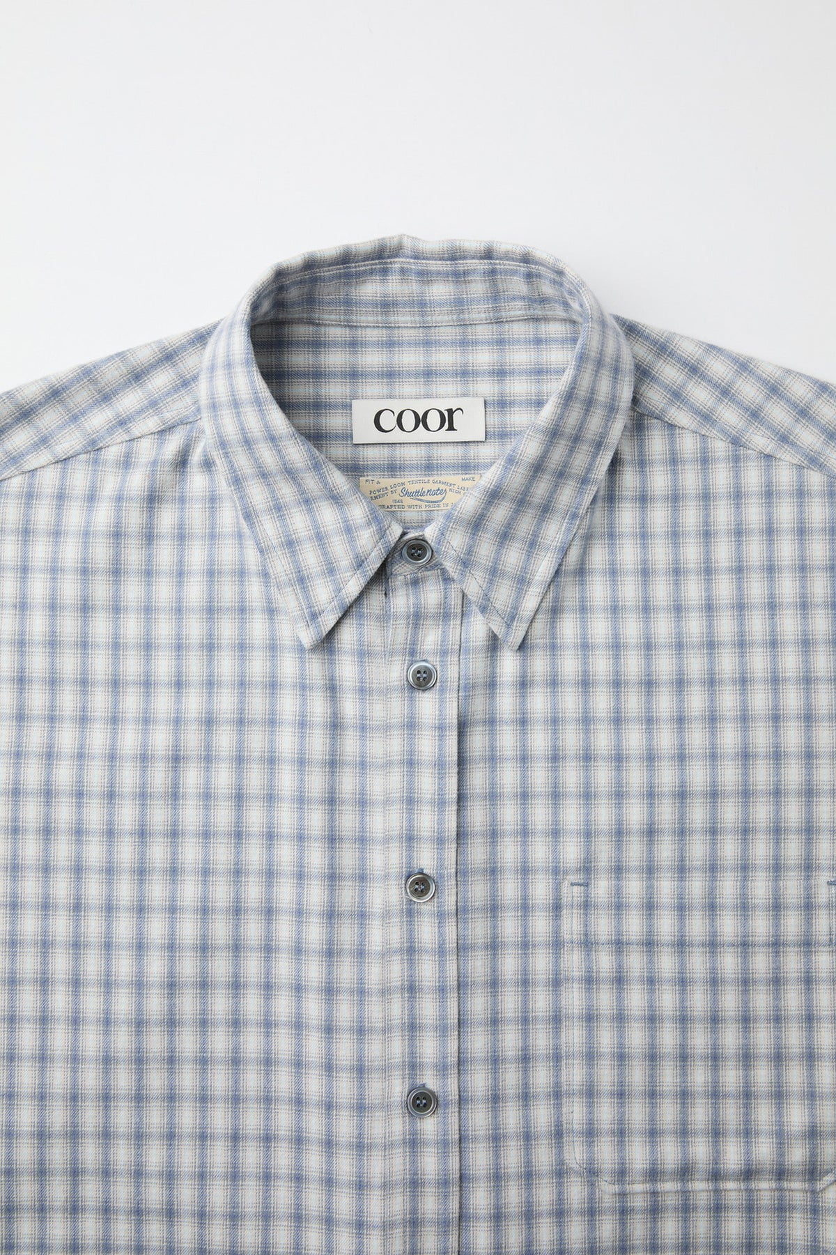 Cotton Blue Tartan Check Shirt - Light Blue