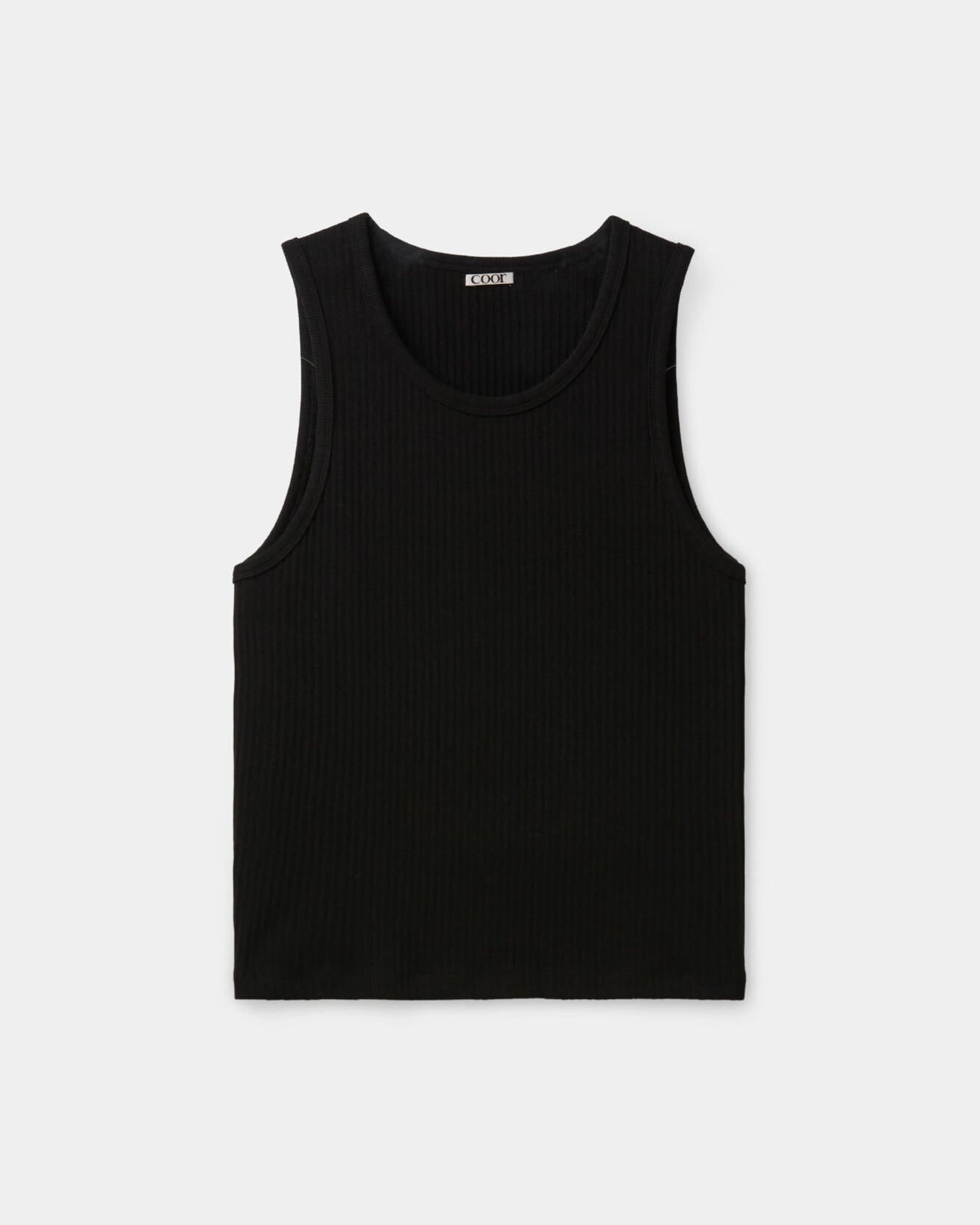 Scoop-Neck Ribbed Sleeveless - Black