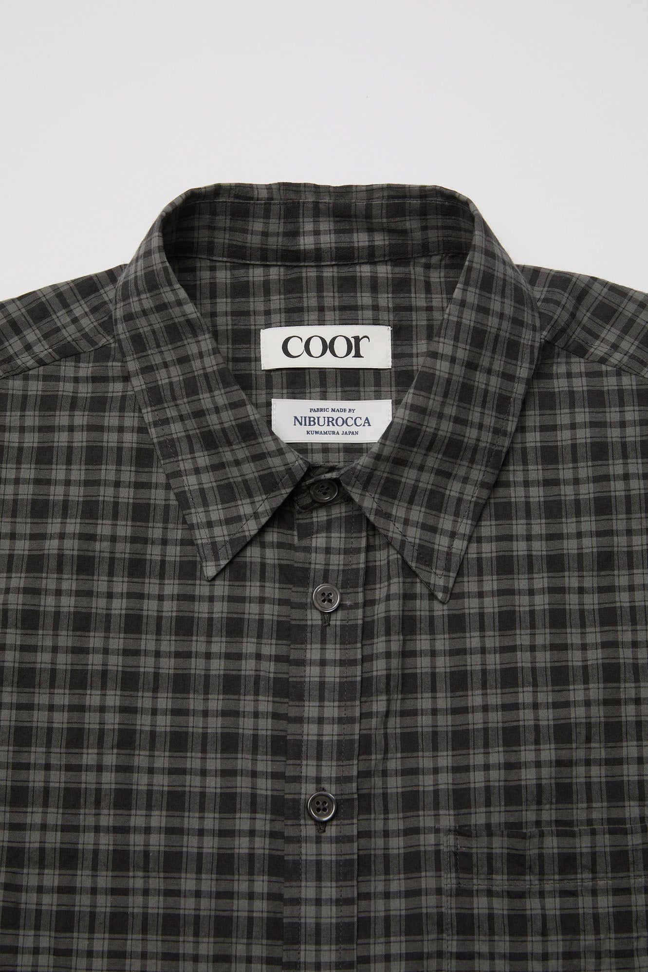 Alternative Wrinkle Check Half Shirt - Washed Black