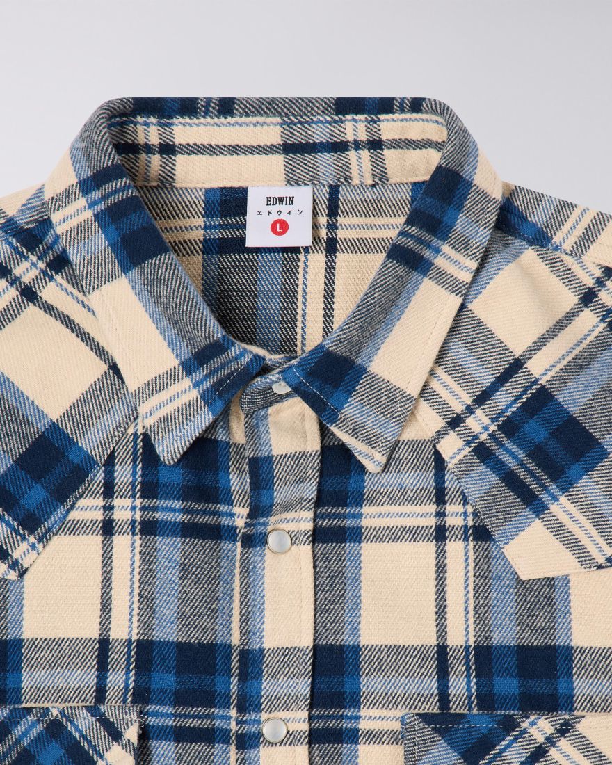 Western Shirt LS - Navy and Blue