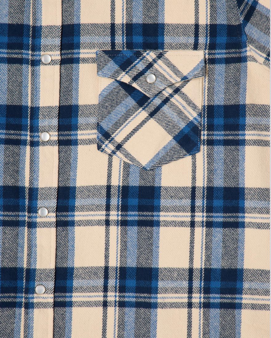 Western Shirt LS - Navy and Blue